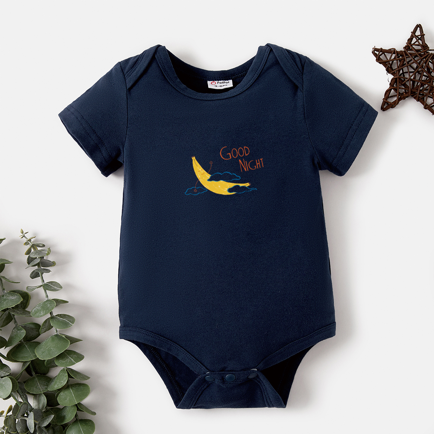 

Baby Graphic Dark Blue Short-sleeve Romper