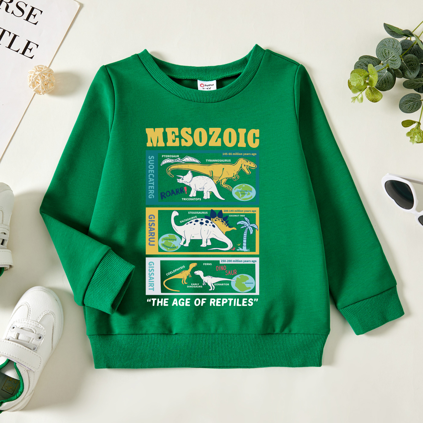 

Toddler Graphic Green Long-sleeve Pullover