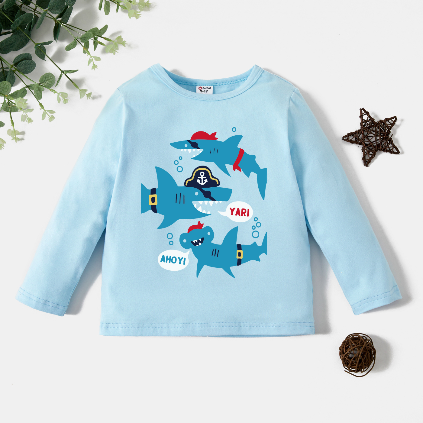 

Toddler Graphic Light blue Long-sleeve Tee