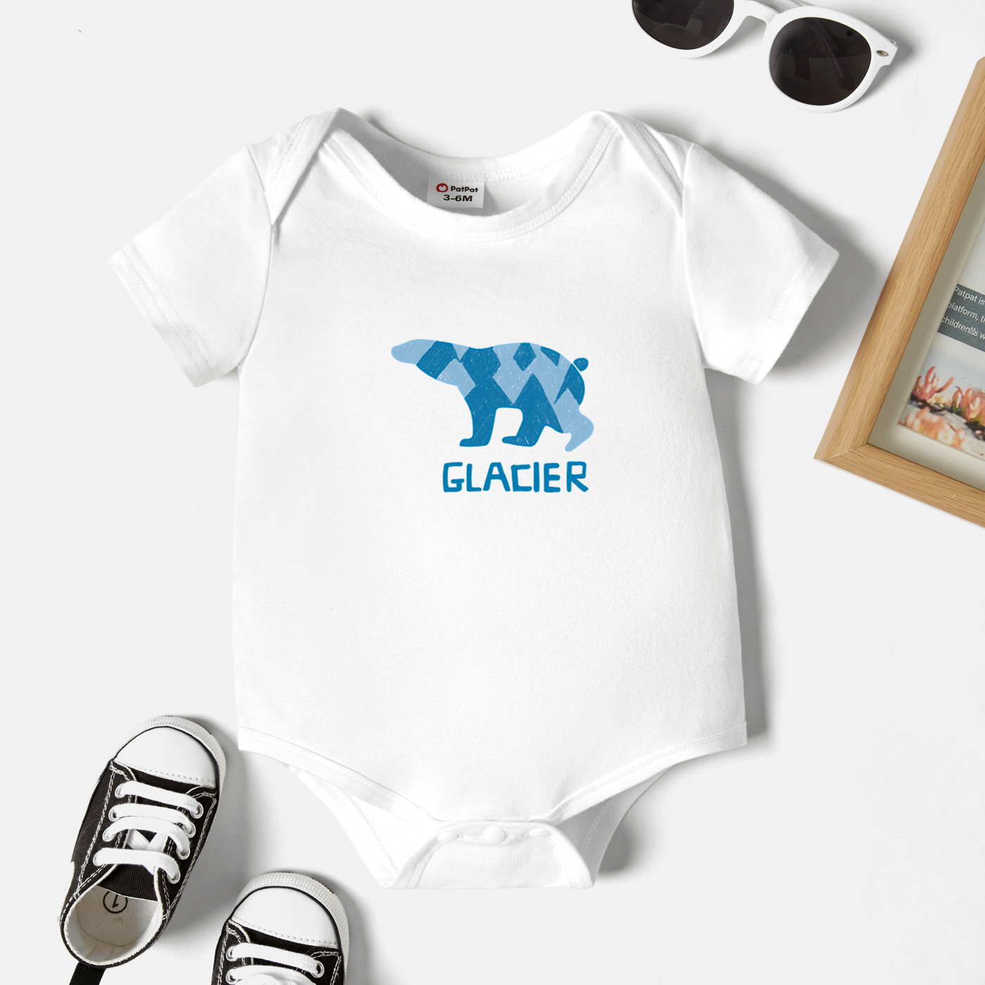 

Baby Graphic White Short-sleeve Romper