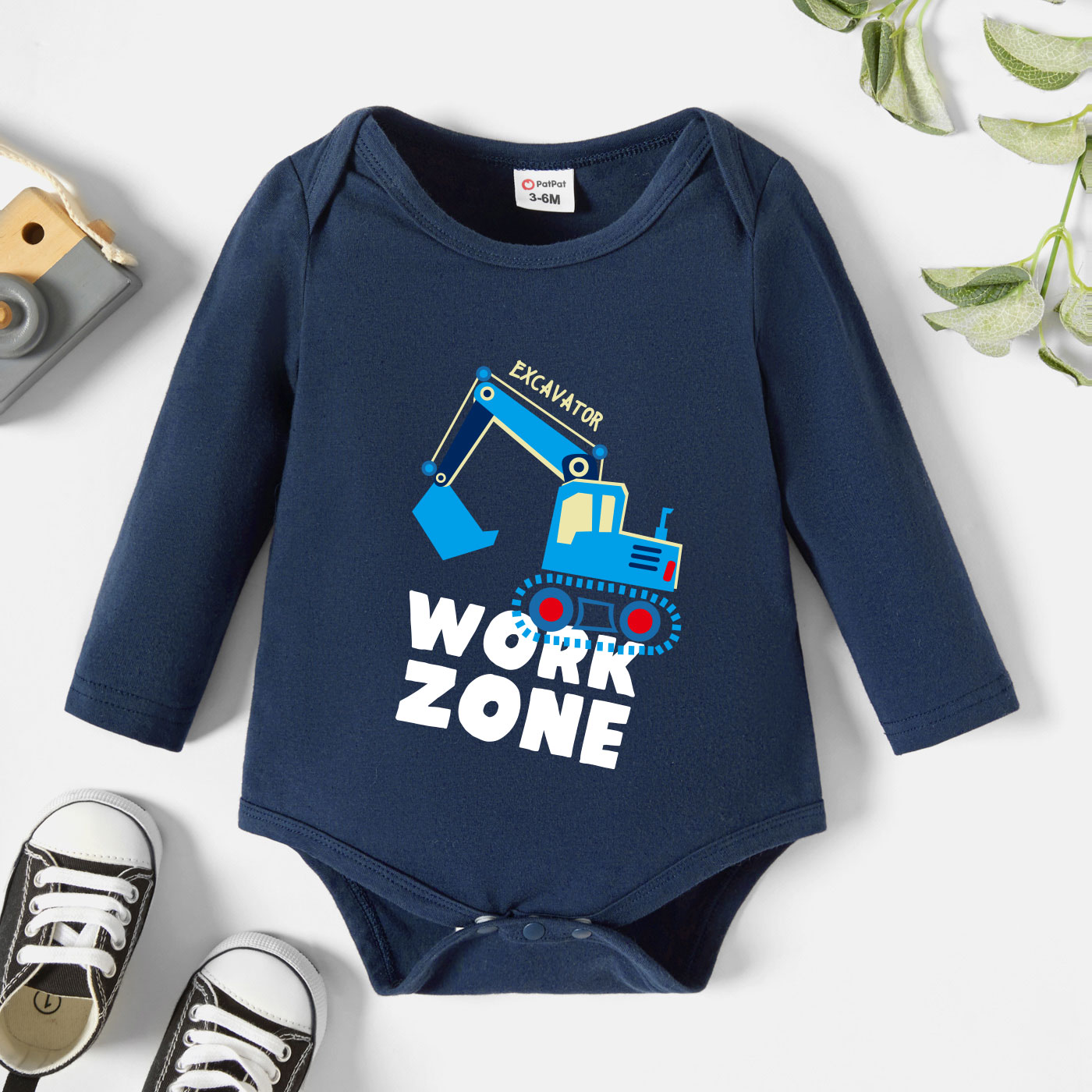 

Baby Graphic Dark Blue Long-sleeve Romper