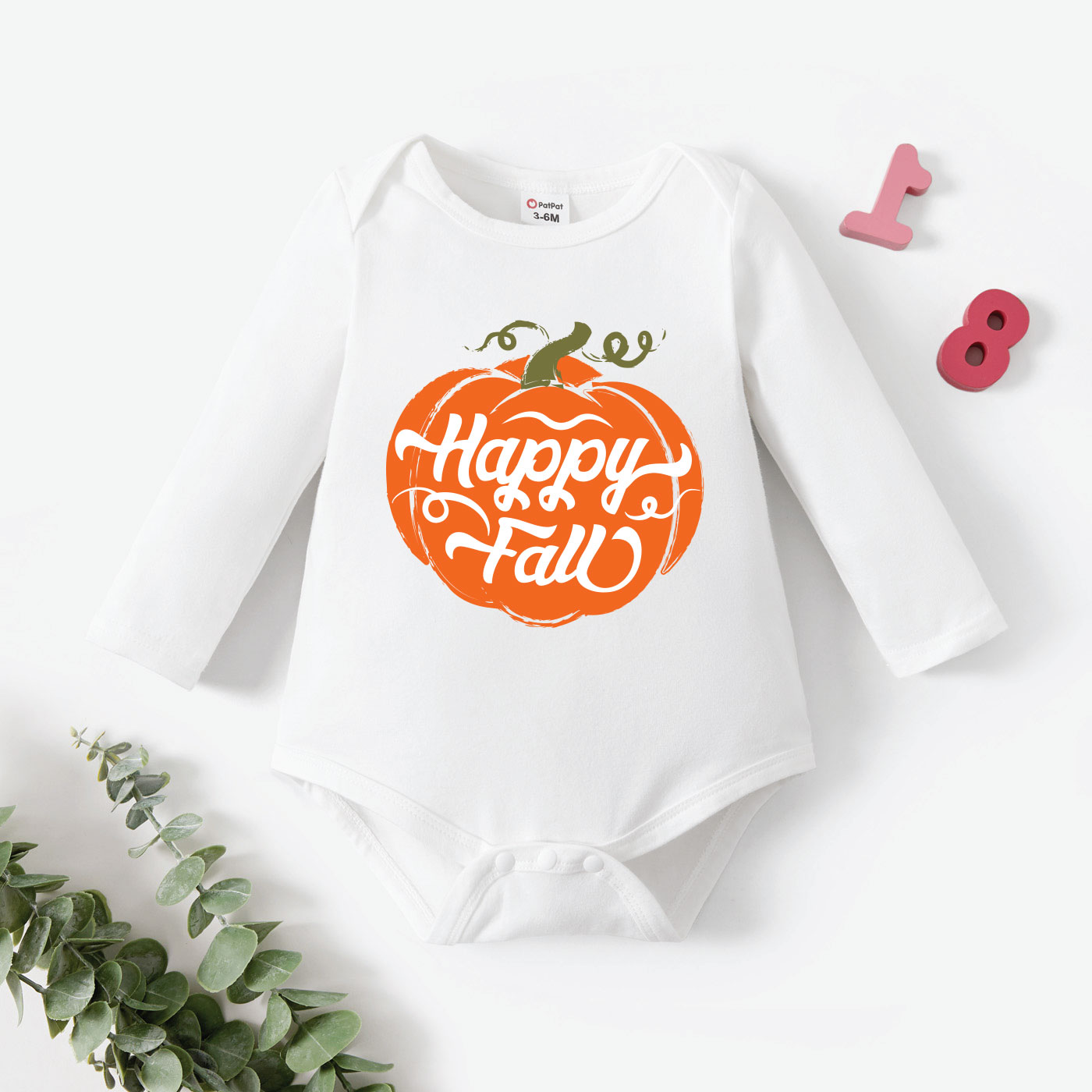 

Baby Graphic White Long-sleeve Romper