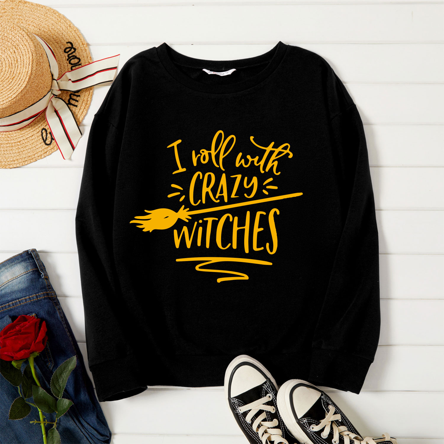 

Graphic Long-sleeve Pullover For Women