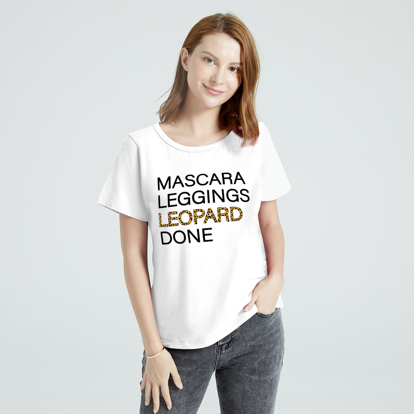 

Graphic Short-sleeve Round-collar Tee for Women