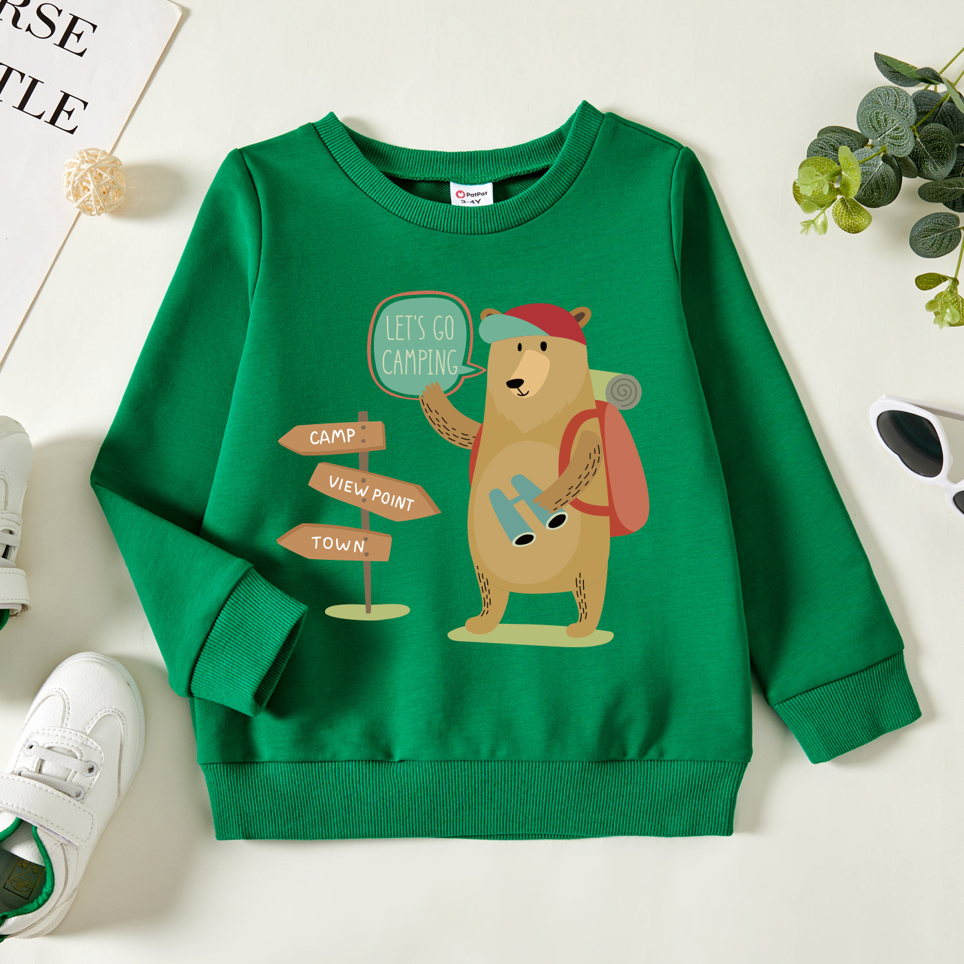 

Toddler Graphic Green Long-sleeve Pullover