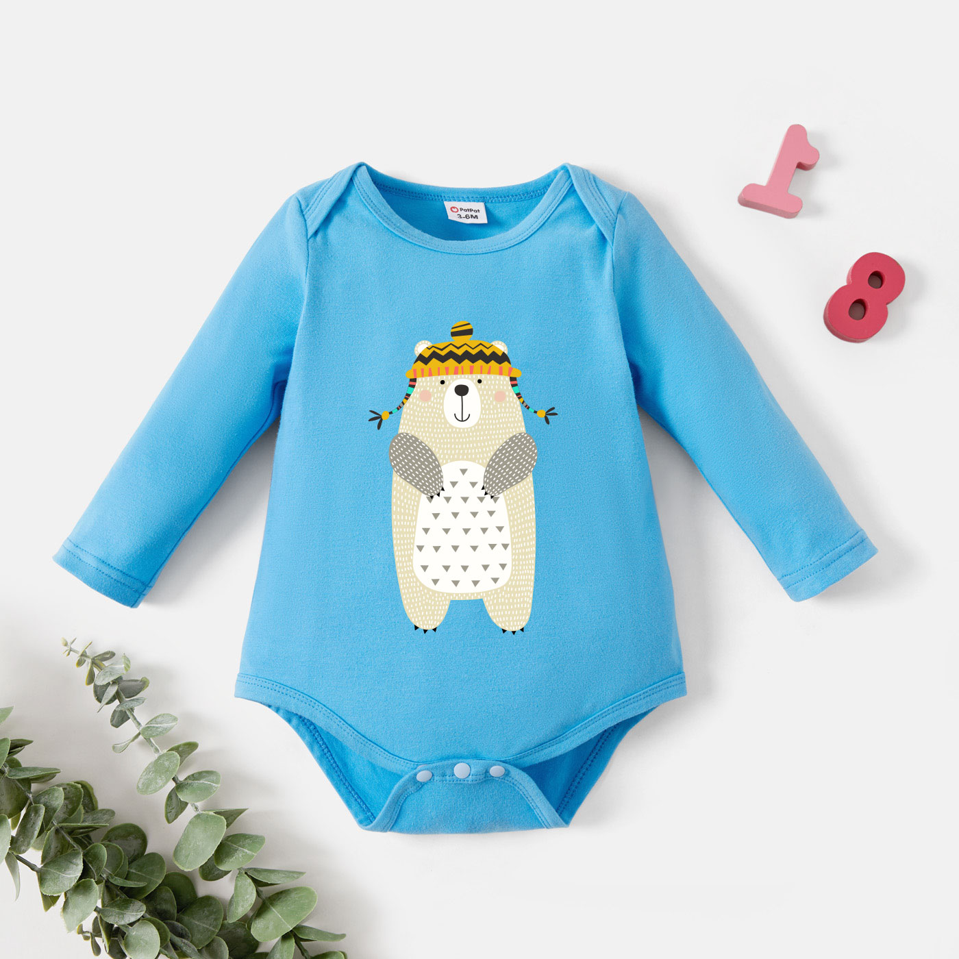 

Baby Graphic Blue Long-sleeve Romper