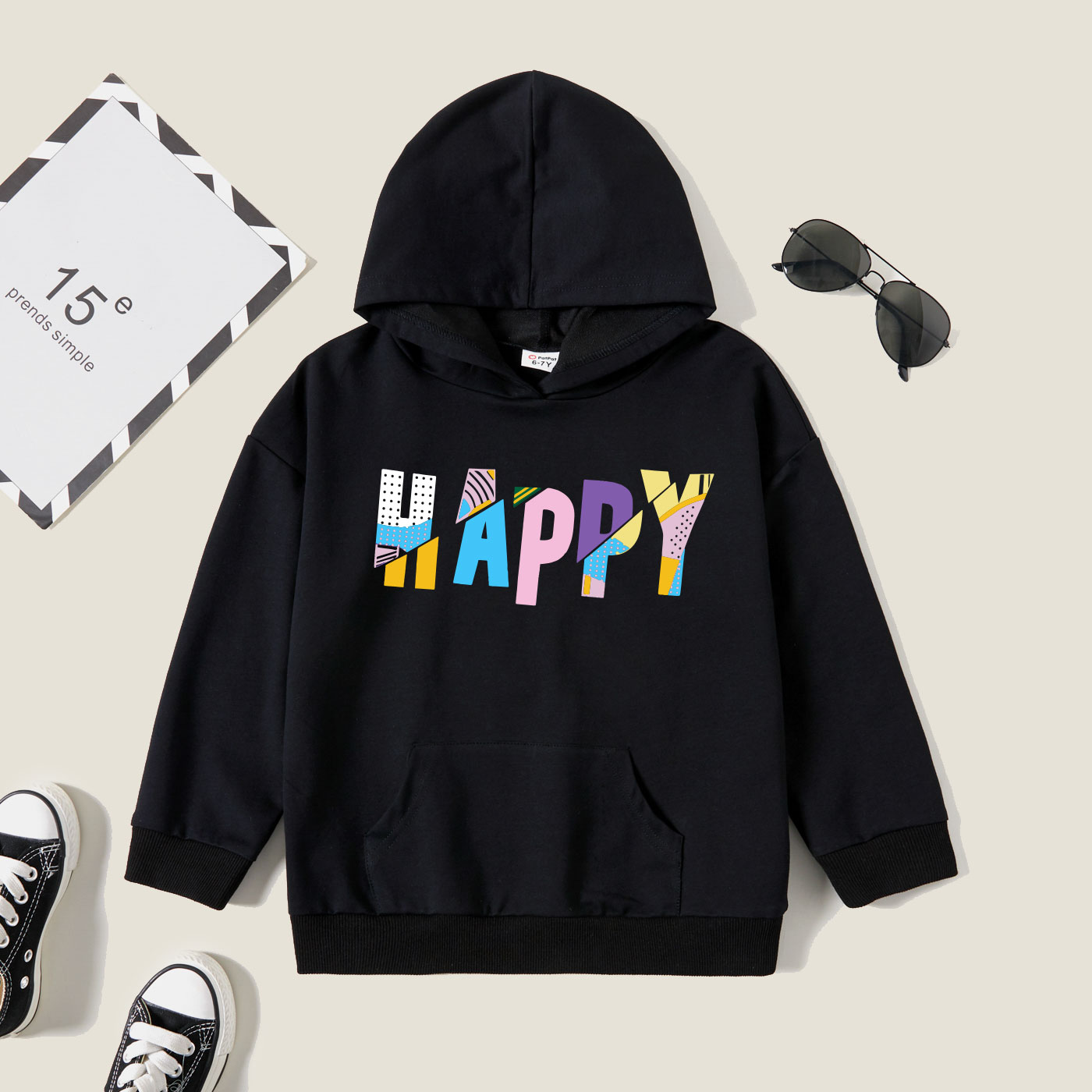 

Kid Graphic Letter Print Long-sleeve Hooded Pullover