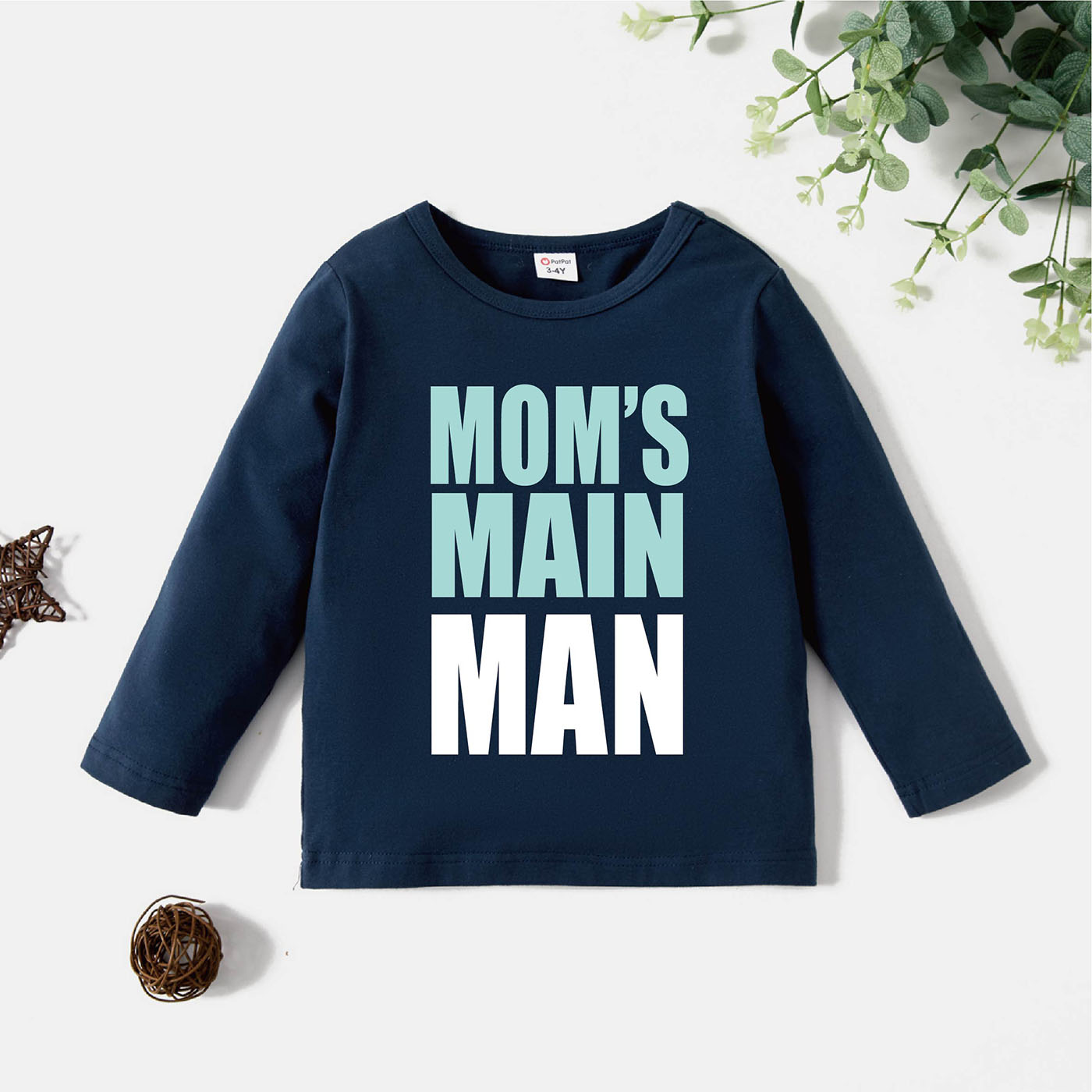 

Toddler Boy Graphic Letter Print Long-sleeve Tee