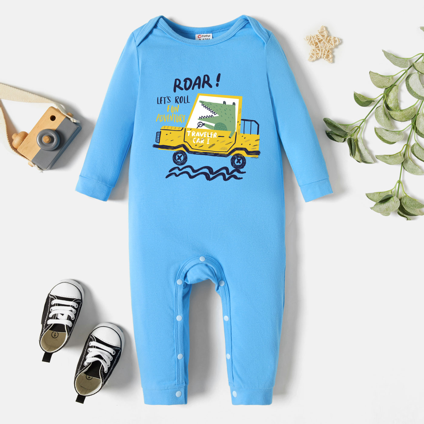 

Baby Graphic Blue Long-sleeve Jumpsuit