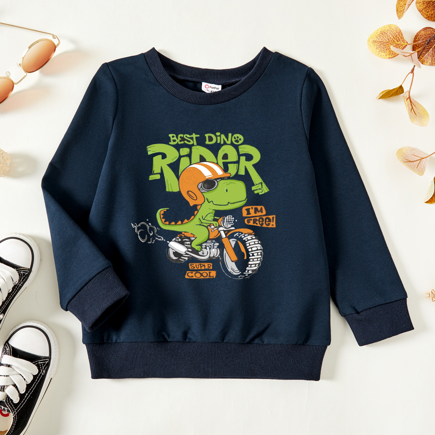 

Toddler Graphic Dark Blue Long-sleeve Pullover