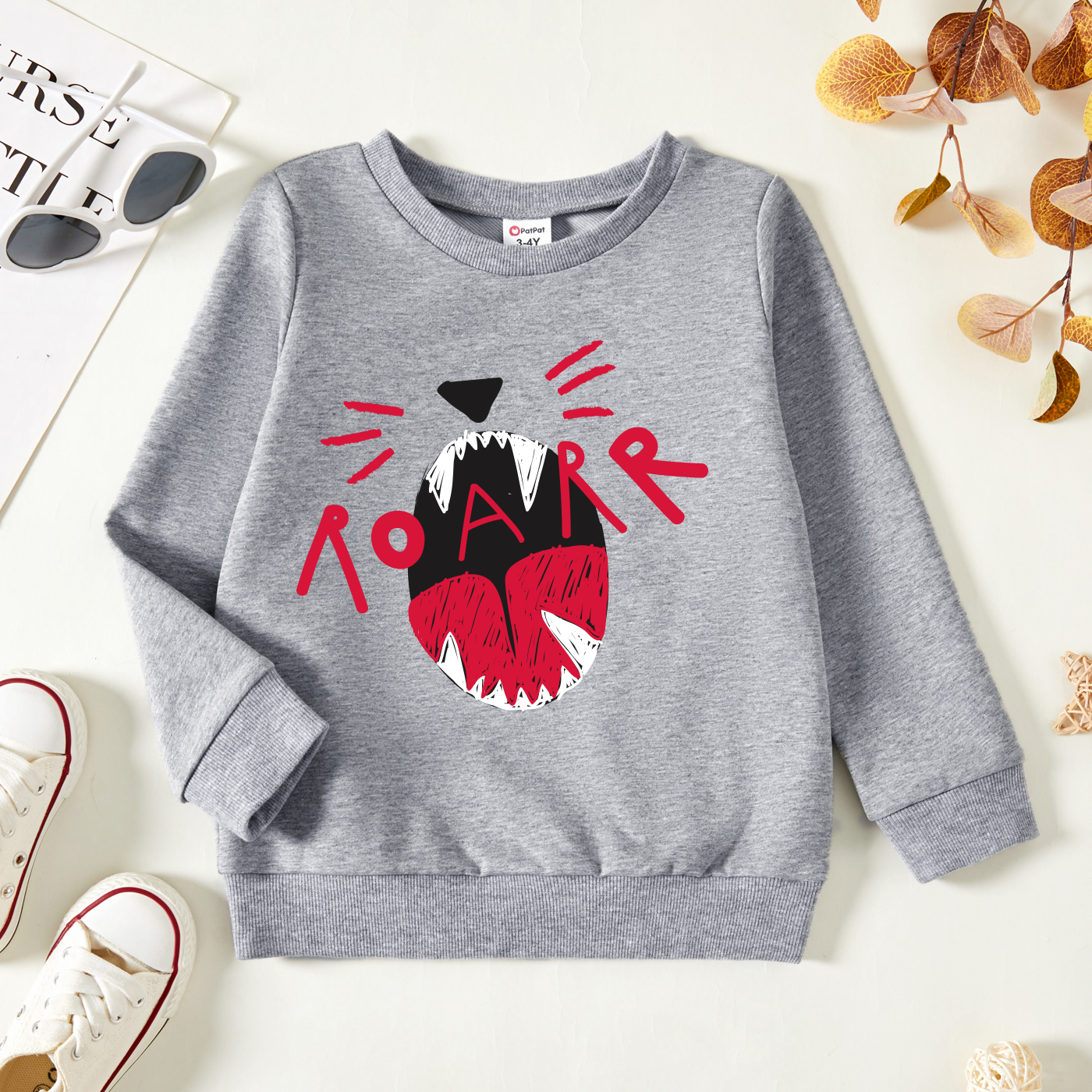 

Toddler Graphic Light gray Long-sleeve Pullover