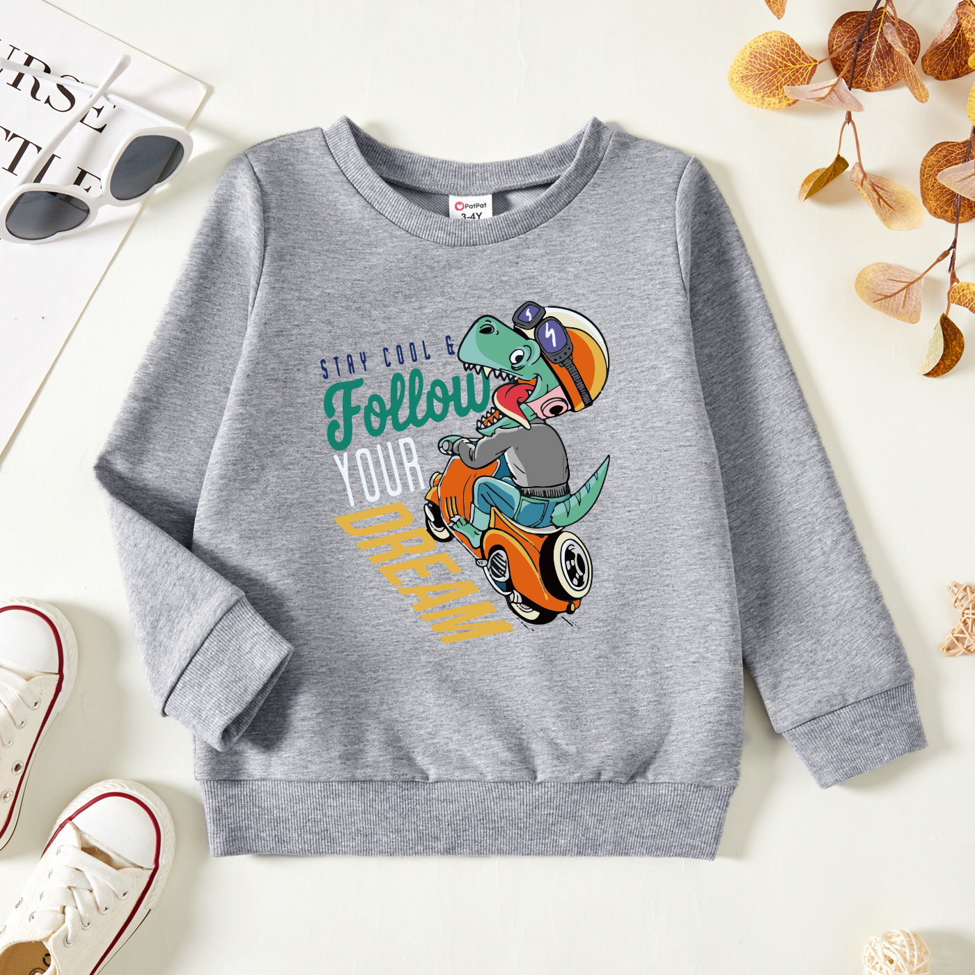 

Toddler Graphic Light gray Long-sleeve Pullover