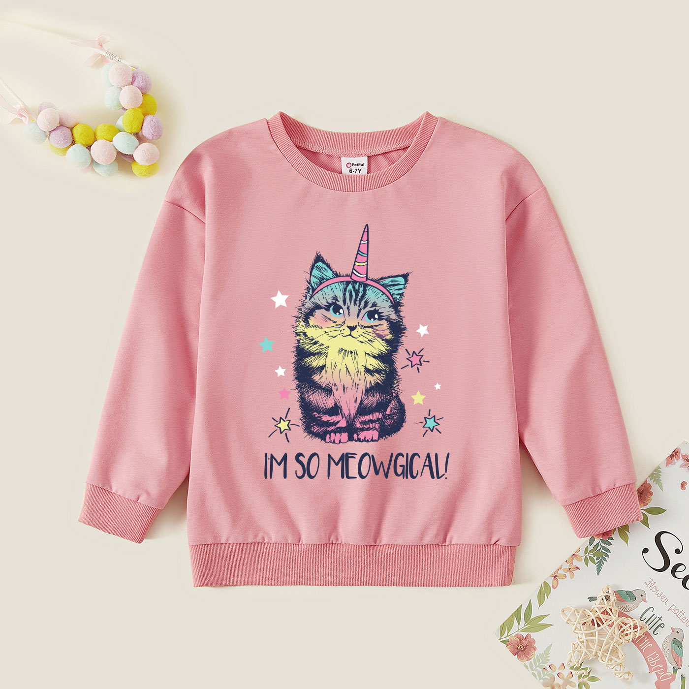 

Kids Graphic Pink Long-sleeve Pullover