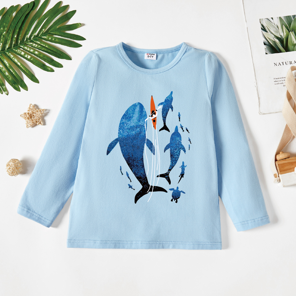 

Kids Graphic Light blue Long-sleeve Tee