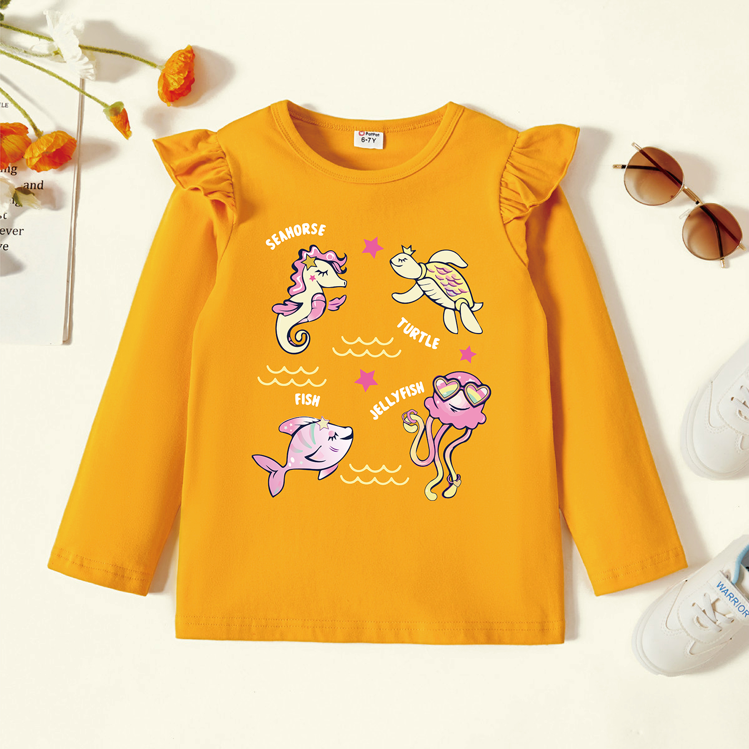 

Kids Graphic Flutter-sleeve Ginger Long-sleeve Tee