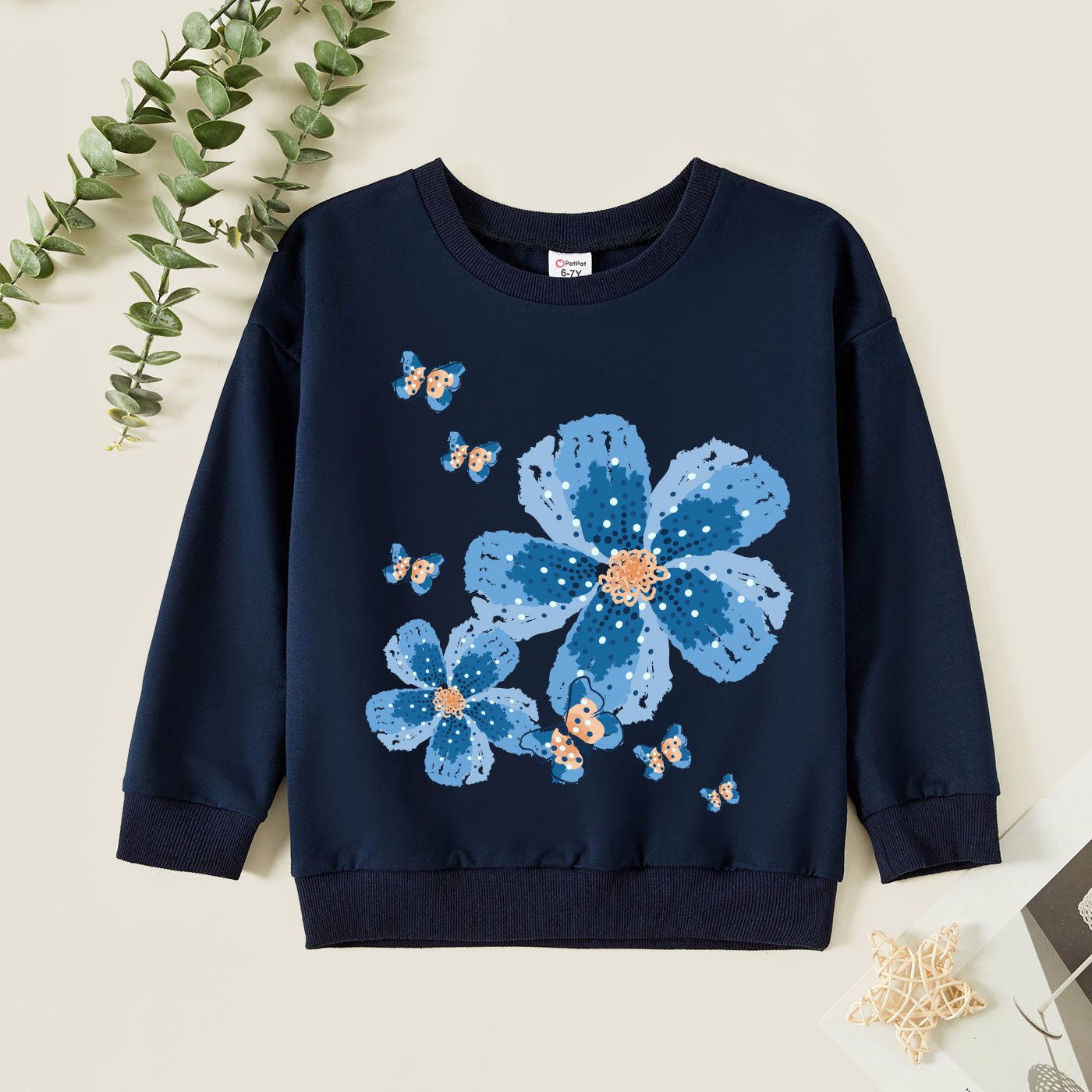 

Kids Graphic Dark Blue Long-sleeve Pullover