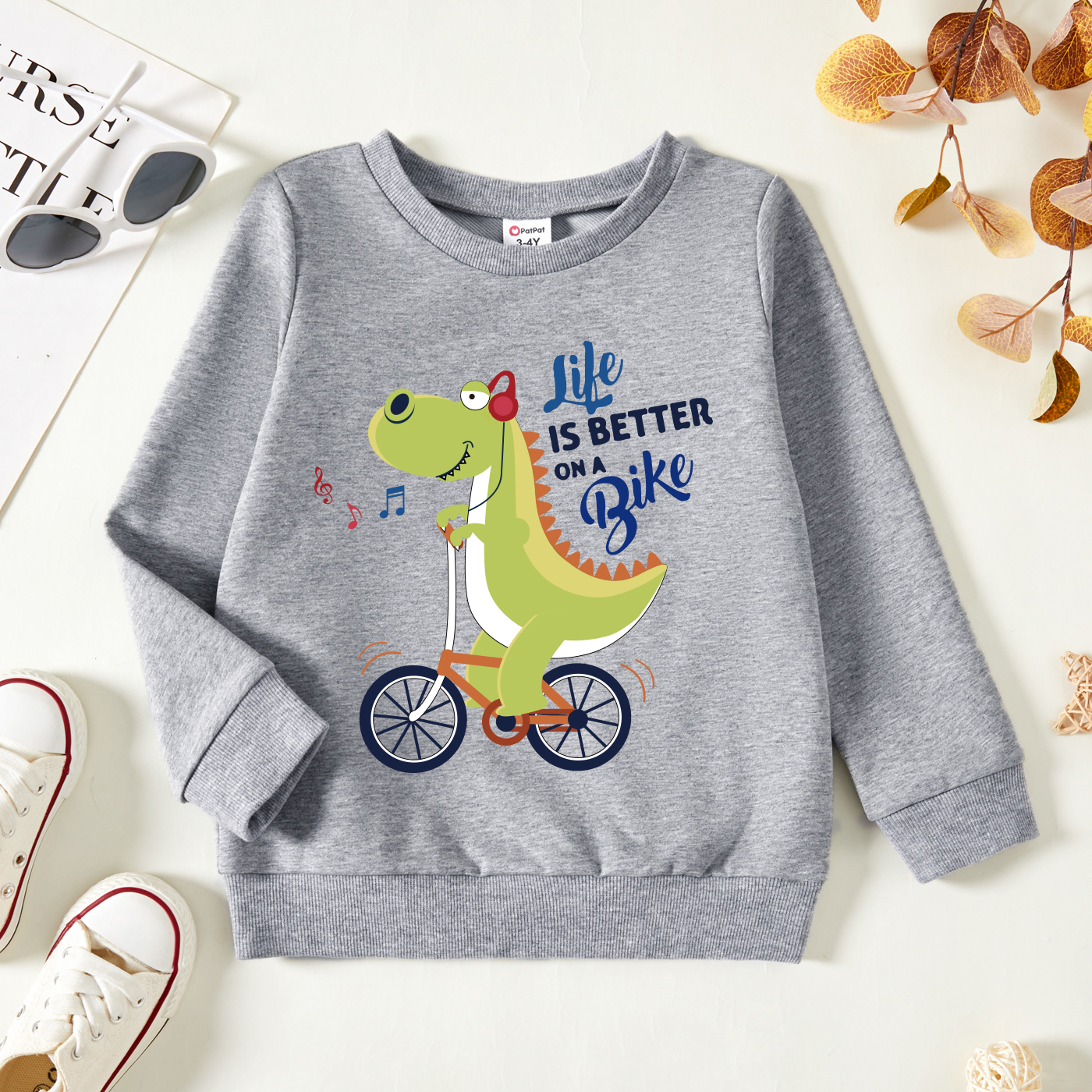

Toddler Graphic Light gray Long-sleeve Pullover