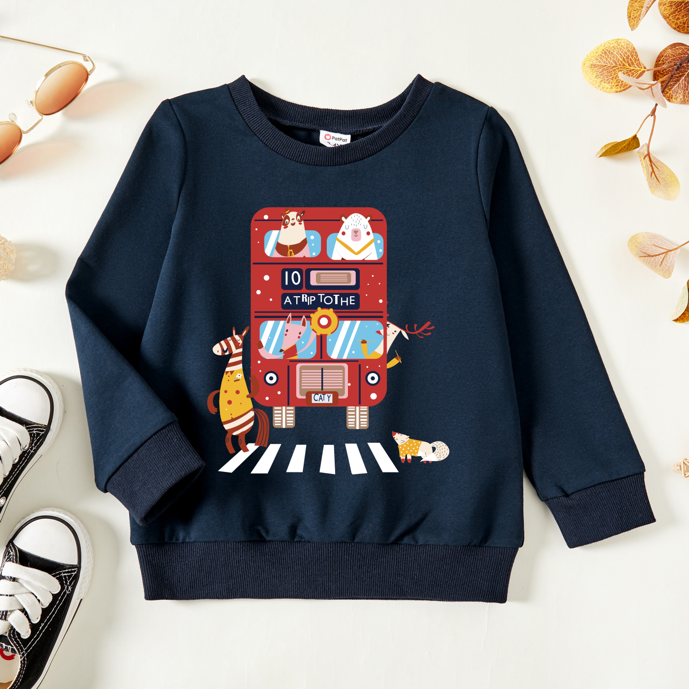 

Toddler Graphic Dark Blue Long-sleeve Pullover