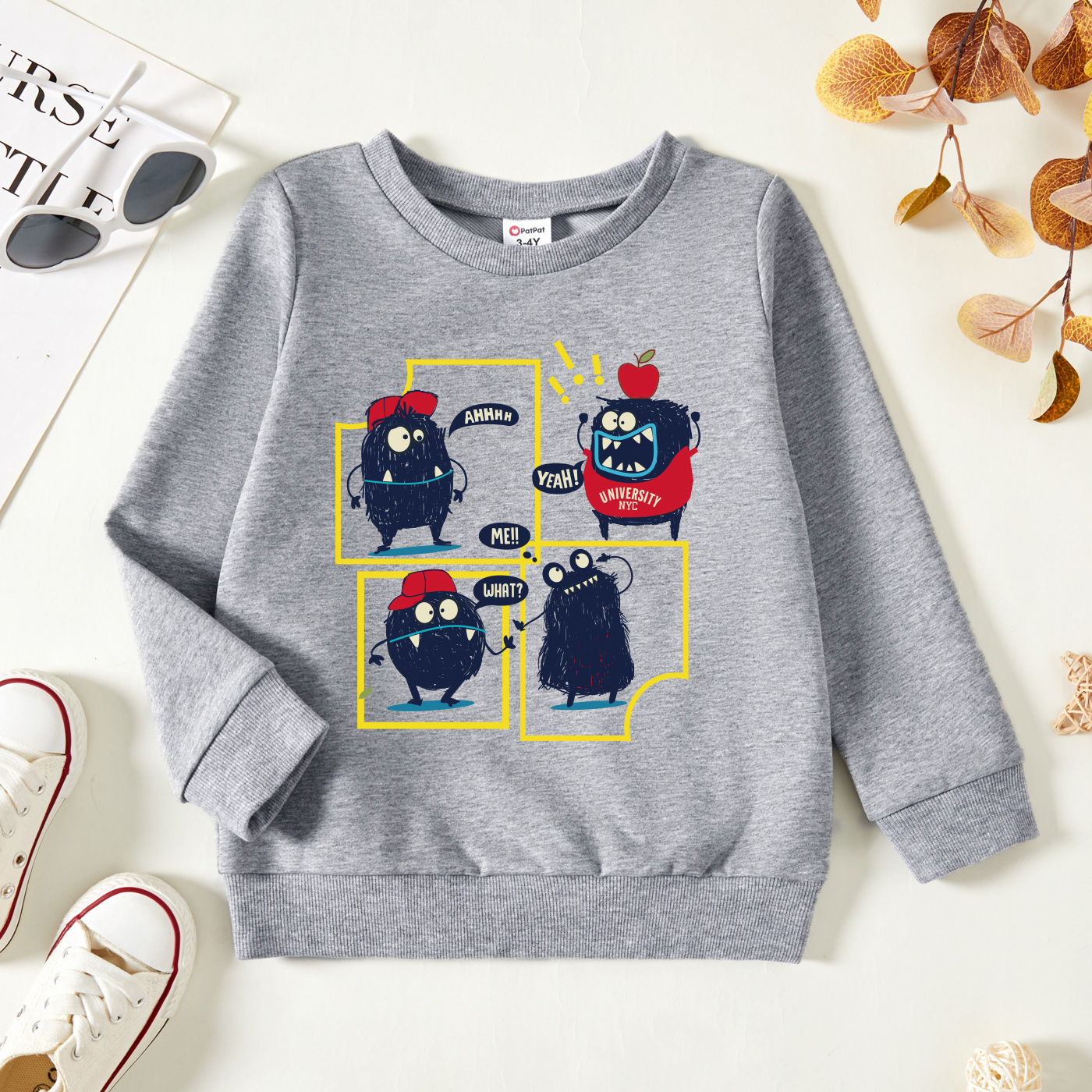 

Toddler Graphic Light gray Long-sleeve Pullover