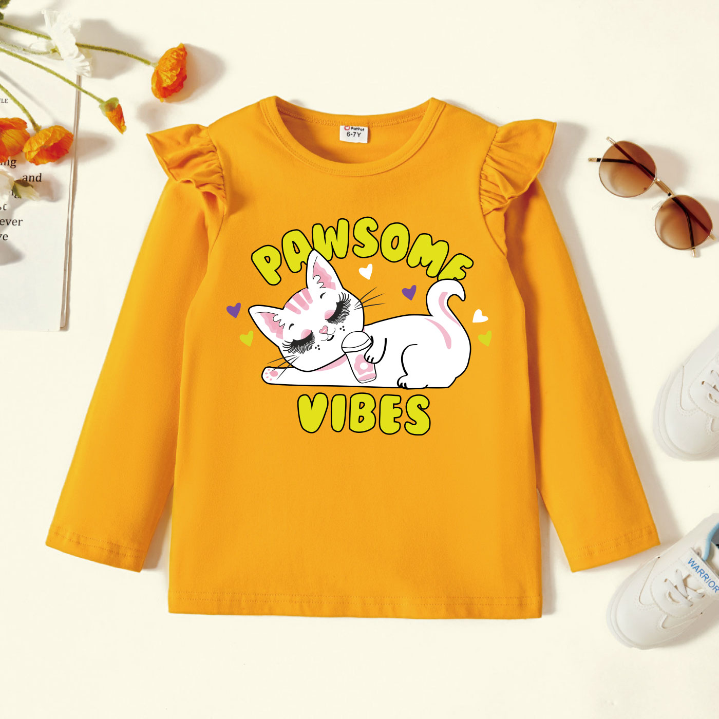 

Kids Graphic Flutter-sleeve Ginger Long-sleeve Tee