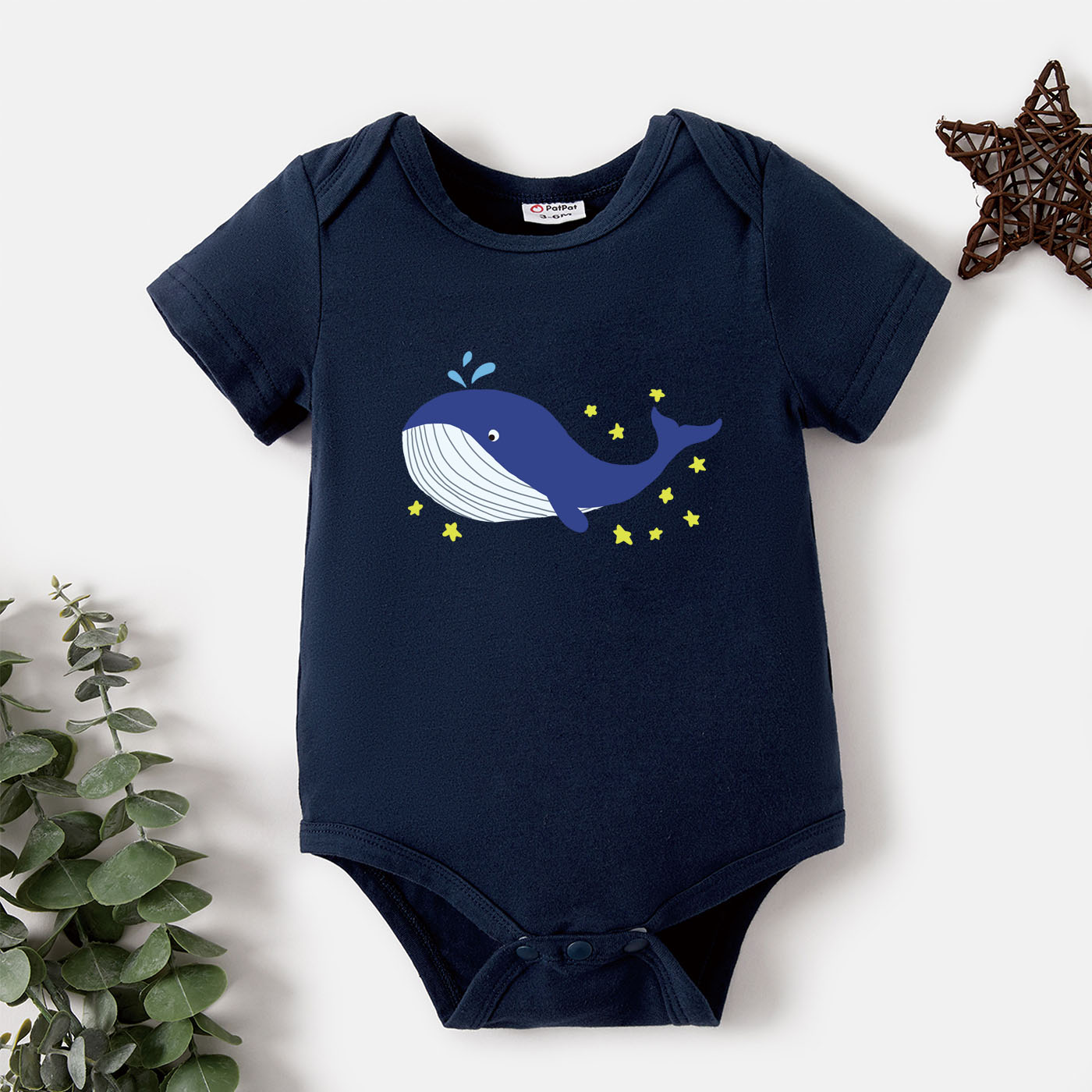 

Baby Graphic Dark Blue Short-sleeve Romper