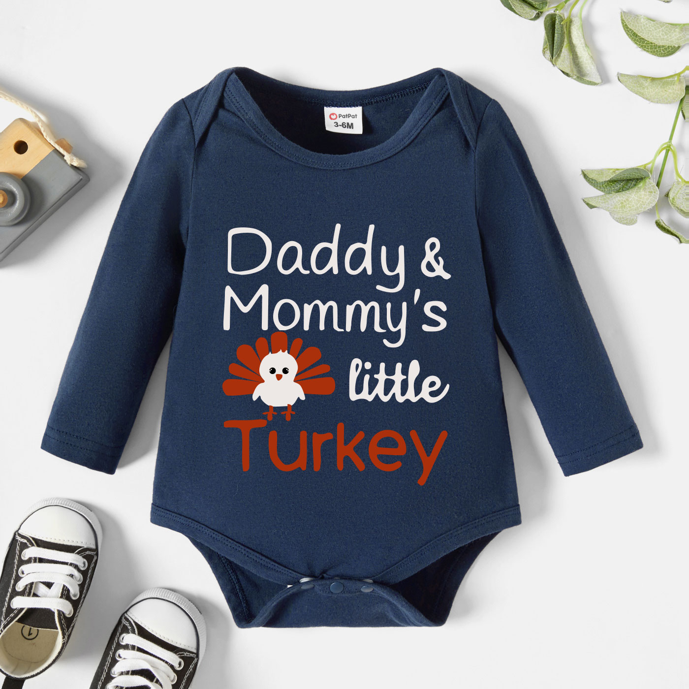 

Baby Graphic Dark Blue Long-sleeve Romper