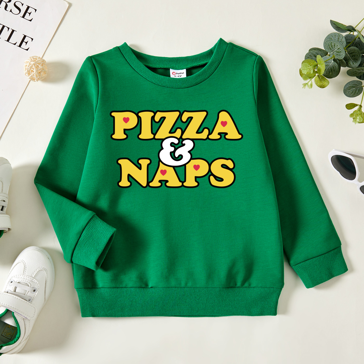 

Toddler Graphic Green Long-sleeve Pullover