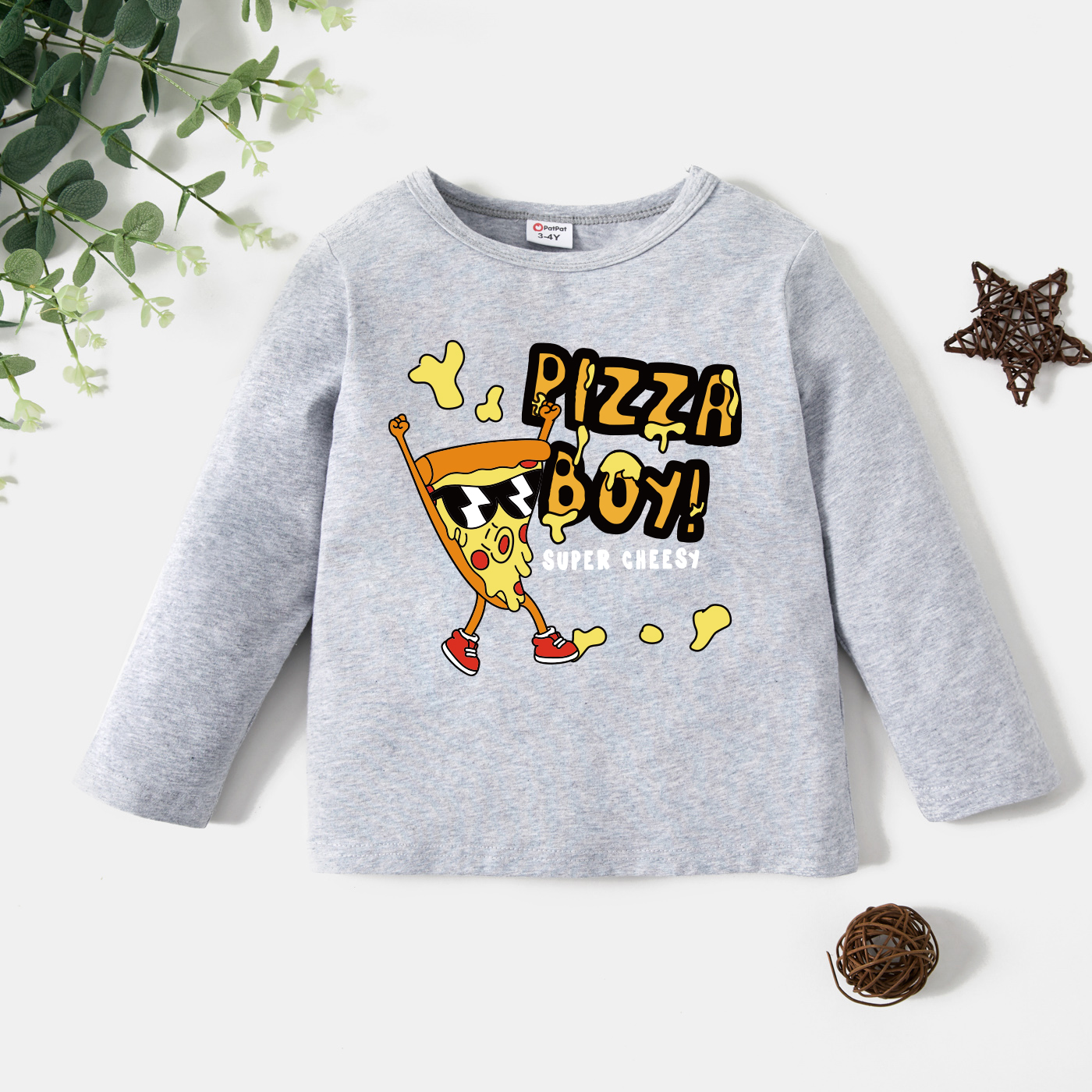 

Toddler Graphic Light gray Long-sleeve Tee