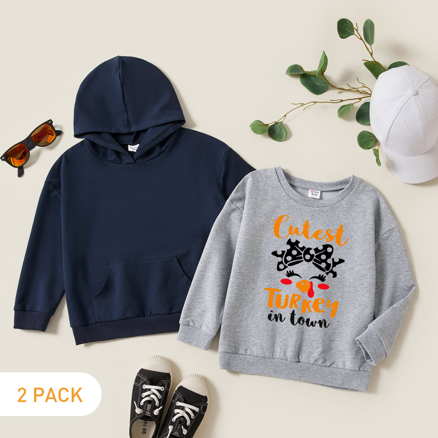 

2-Pack Kids Graphic Long-sleeve Pullover