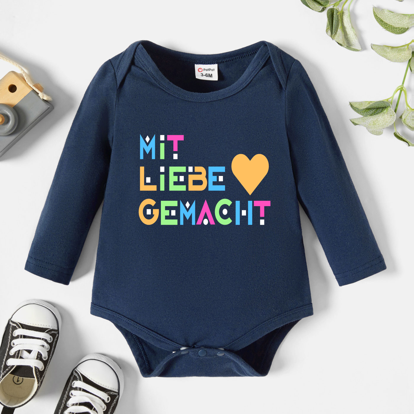 

Baby Graphic Dark Blue Long-sleeve Romper