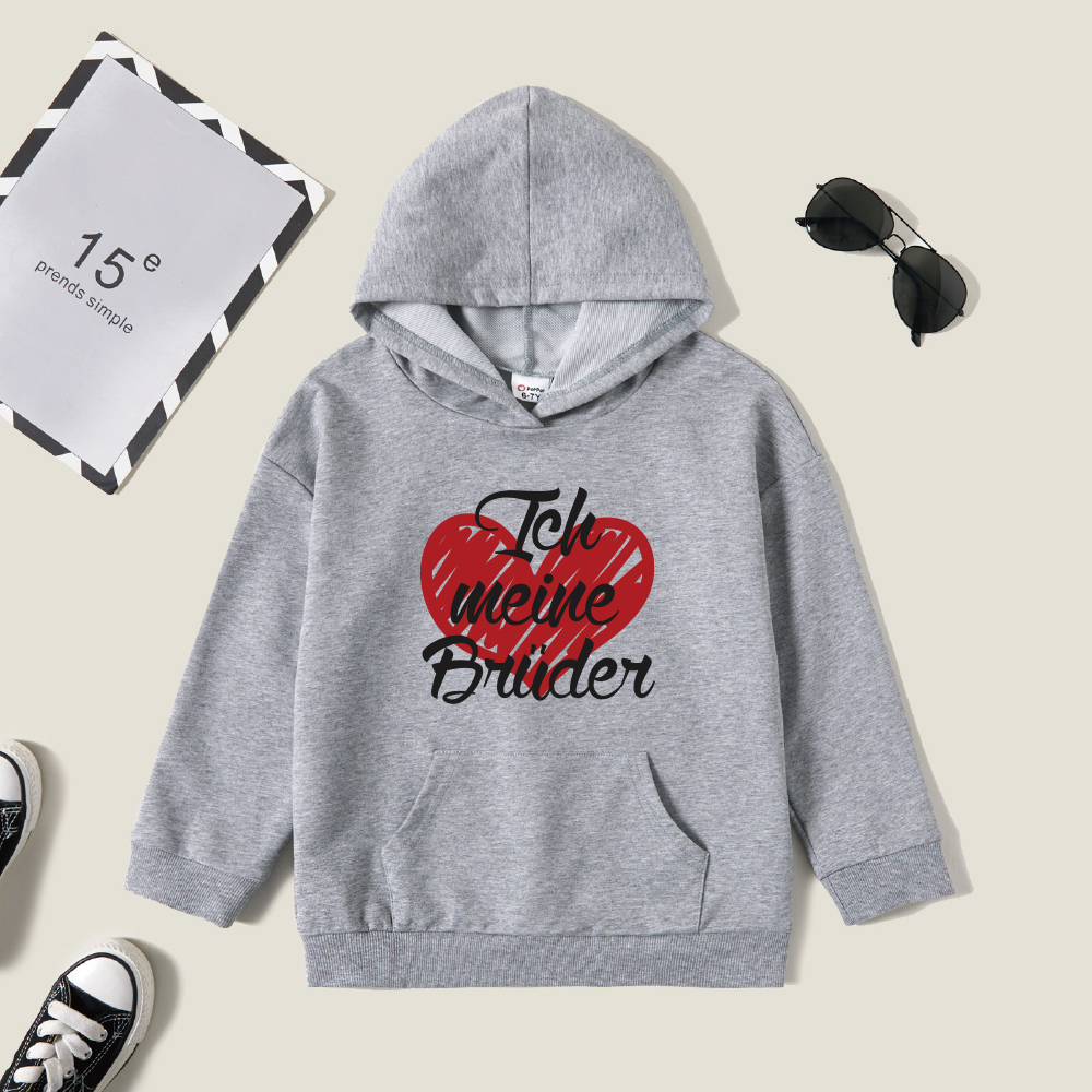 

Kids Graphic Light gray Long-sleeve Hooded Pullover