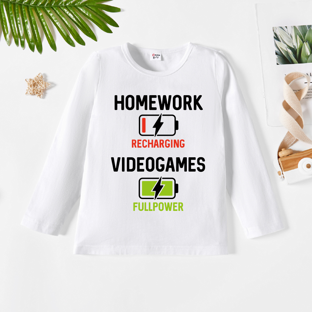

Kids Boy Graphic Letter Print Long-sleeve Tee