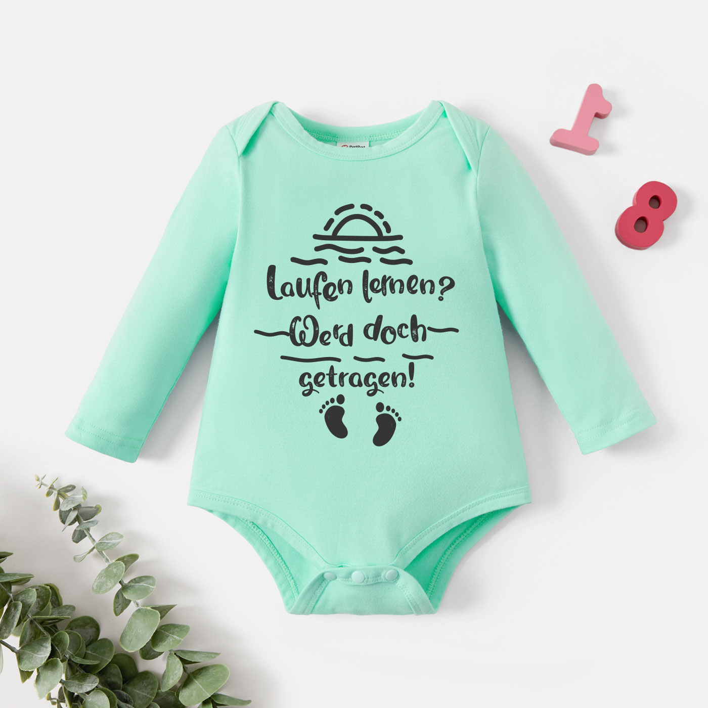 

Baby Boy Graphic Letter Print Long-sleeve Romper