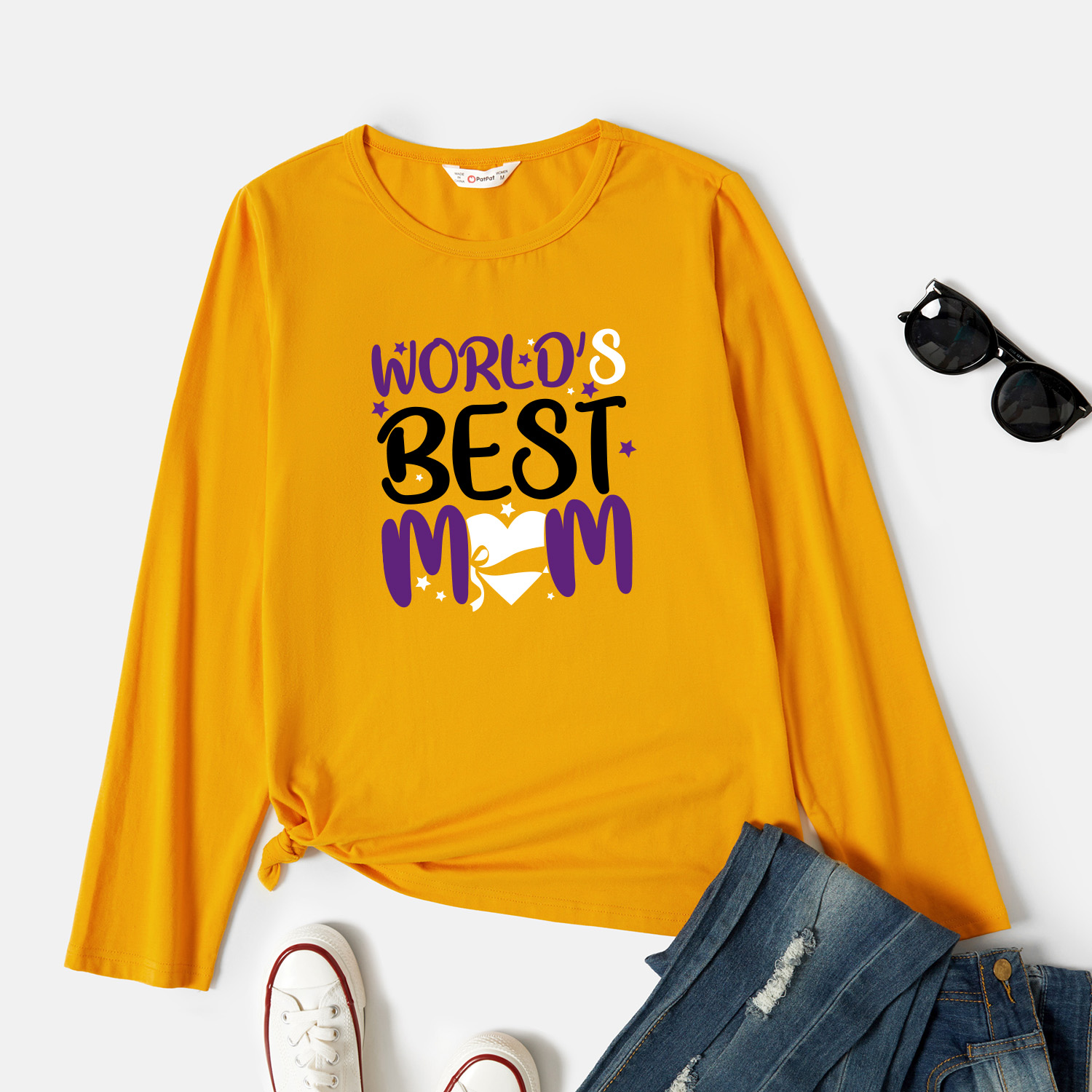 

Graphic Ginger Long-sleeve Round-collar Tee for Women