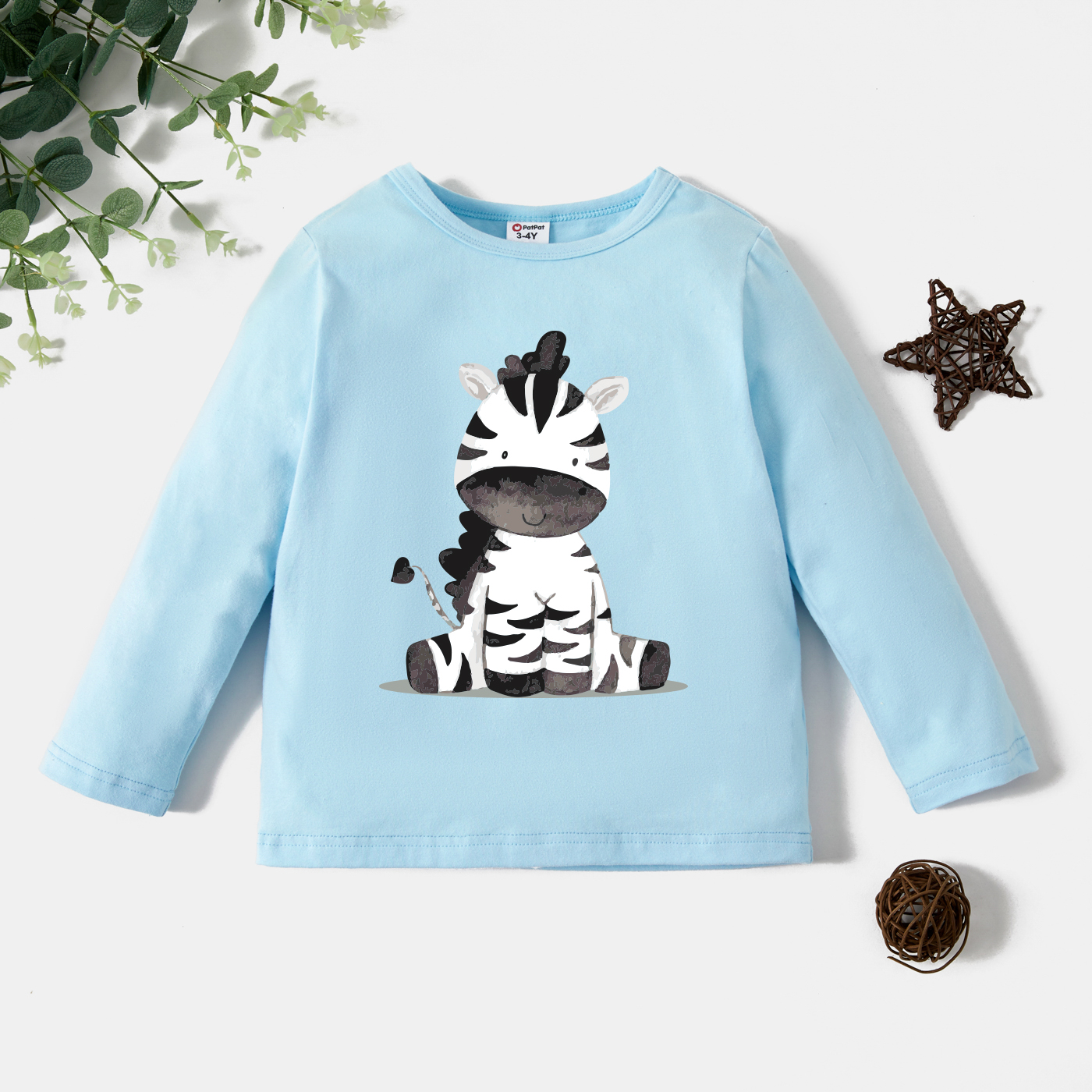 

Toddler Graphic Zebra Print Long-sleeve Tee