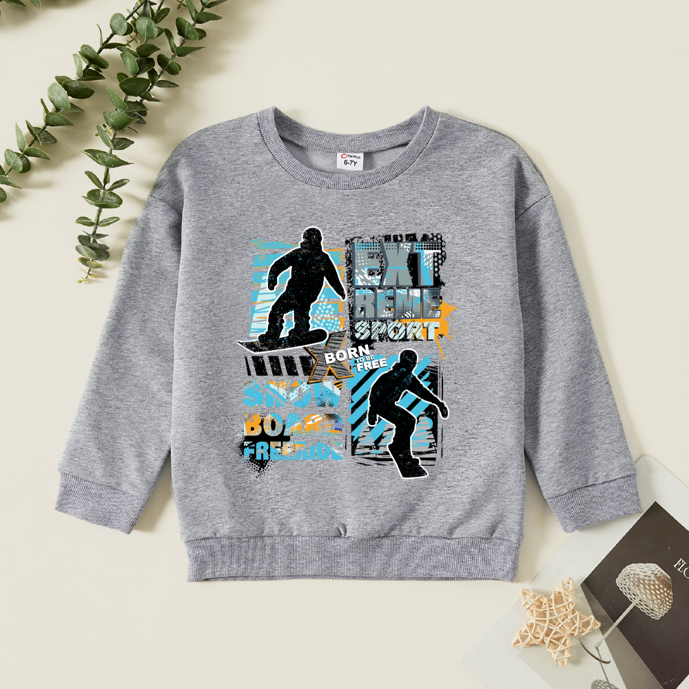 

Kid Boy Graphic Sporty style Print Long-sleeve Pullover