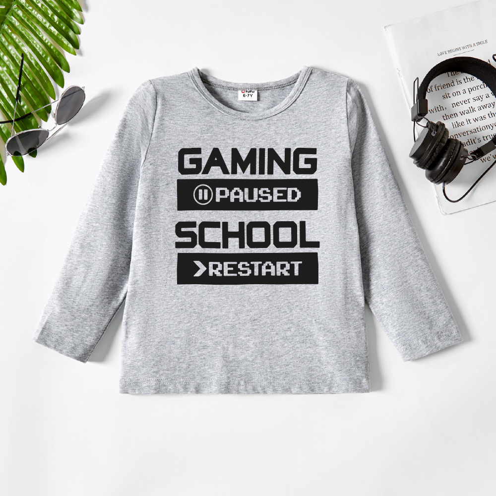 

Kids Boy Graphic Letter Print Long-sleeve Tee