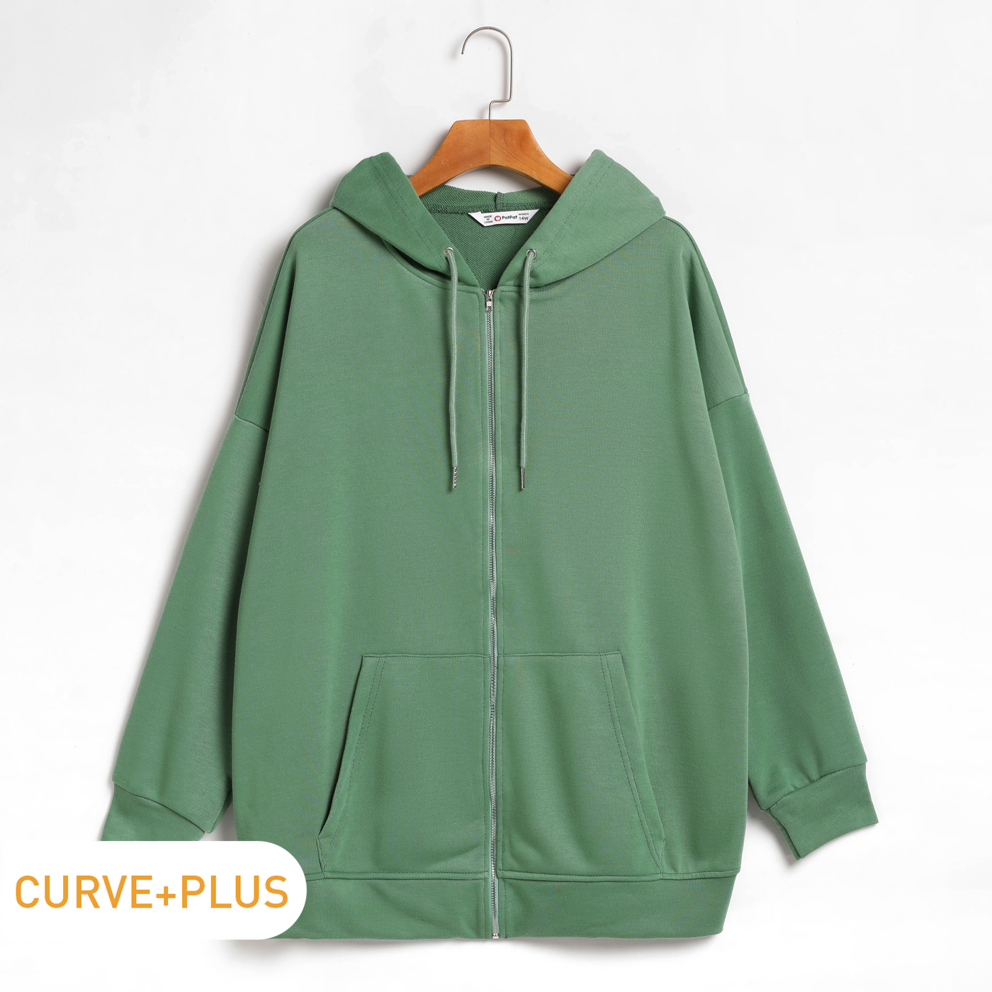

Women Plus Size Casual Drawstring Zipper Hoodie Sweatshirt Jacket