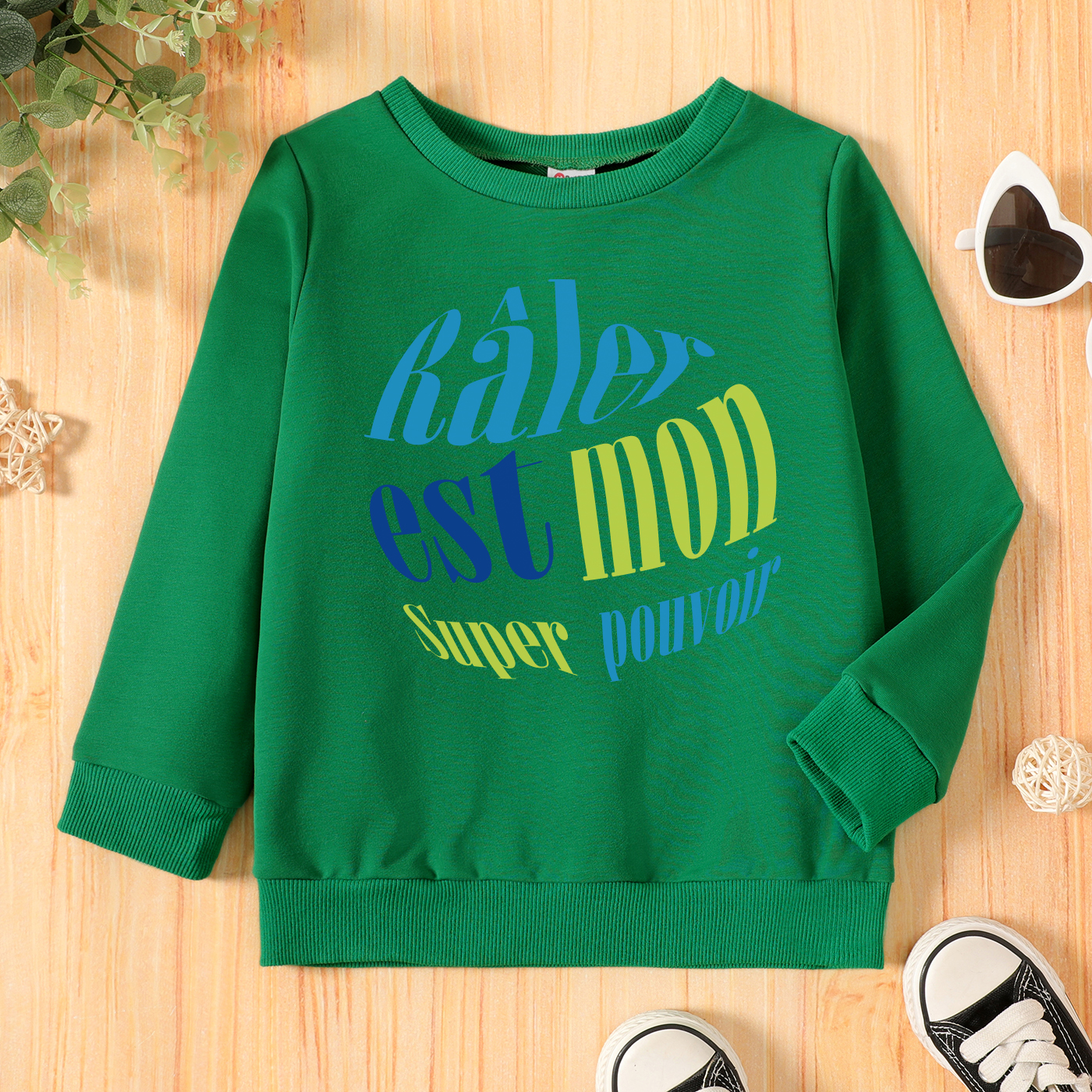 

Toddler Boy Graphic Letter Print Long-sleeve Pullover