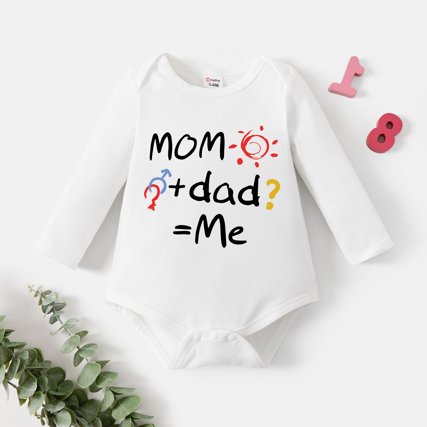 

Baby Graphic Letter Print Long-sleeve Romper