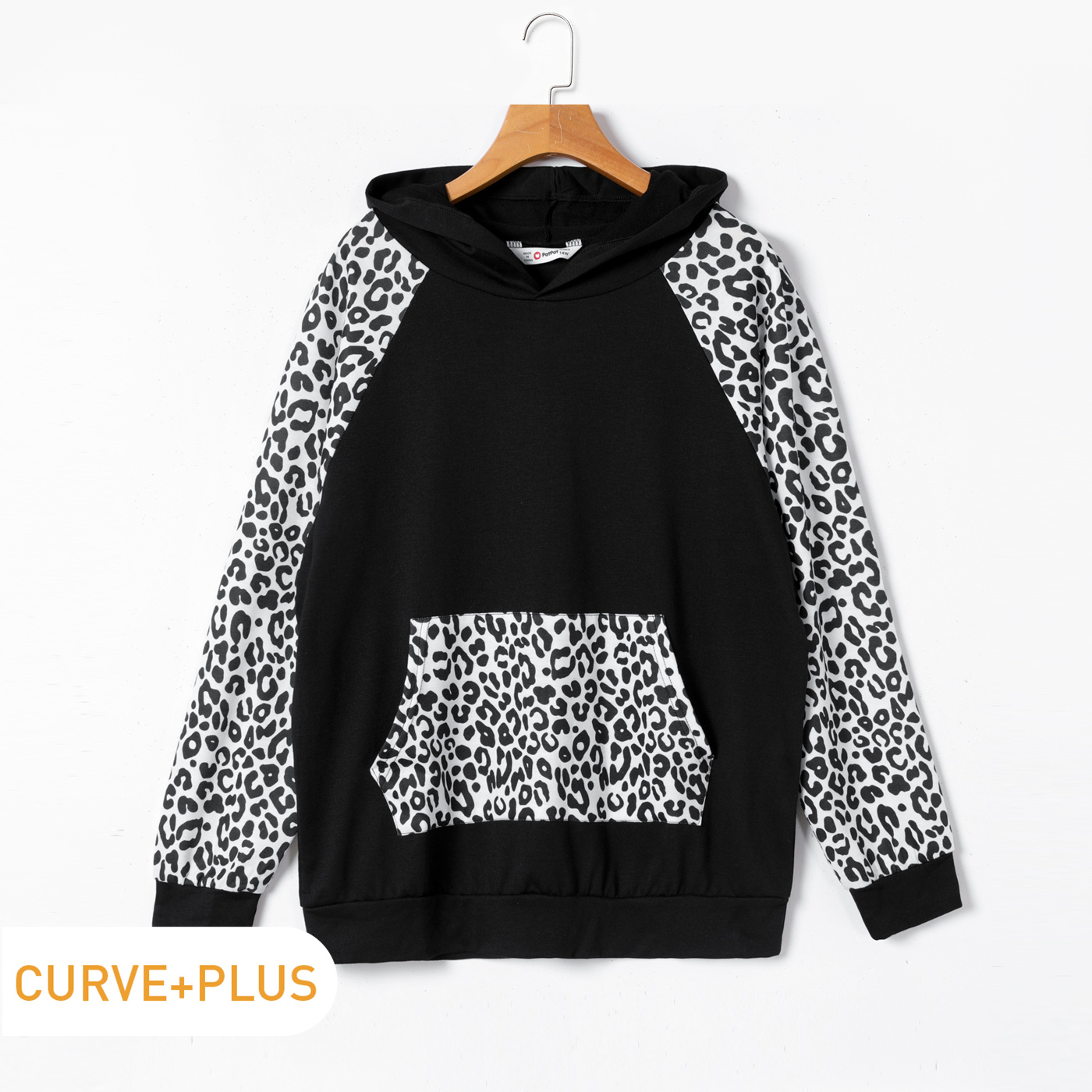 

Women Plus Size Casual Leopard Print Colorblock Hoodie Sweatshirt
