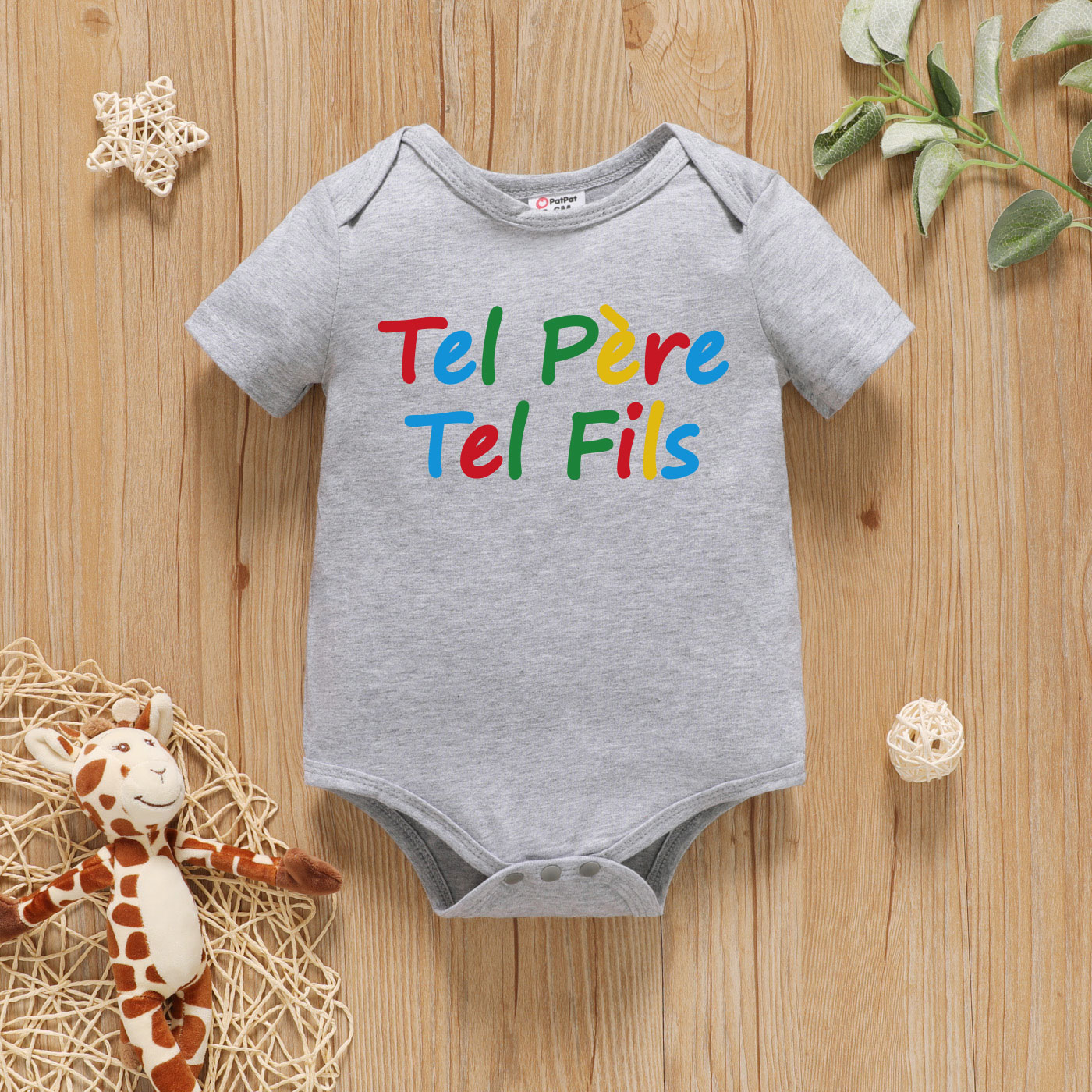 

Baby Boy Graphic Letter Print Short-sleeve Romper