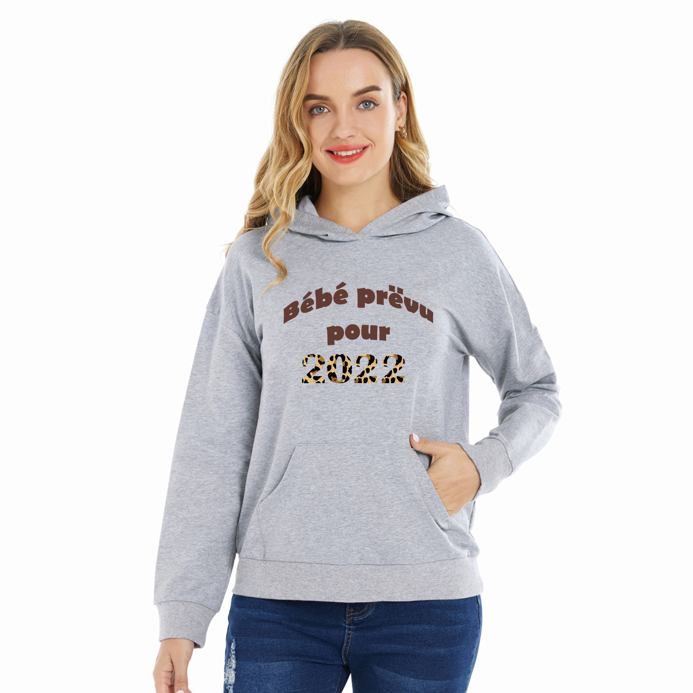 

Women Graphic Letter and Number Print Long-sleeve Hooded Pullover