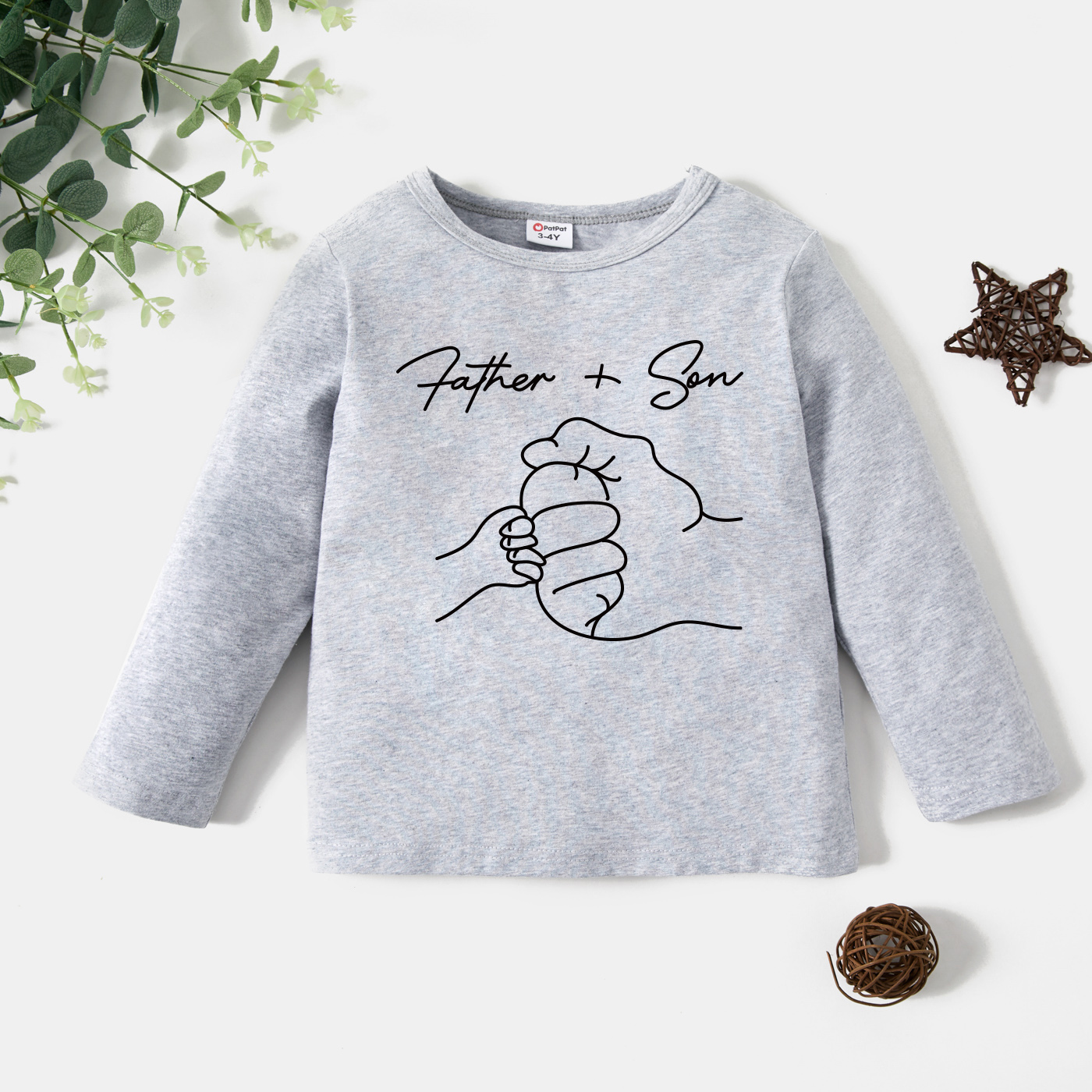 

Toddler Boy Graphic Gesture and Letter Print Long-sleeve Tee