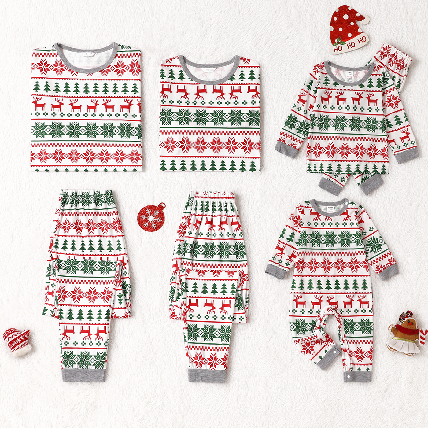 

Christmas All Over Print Family Matching Long-sleeve Pajamas Sets (Flame Resistant)