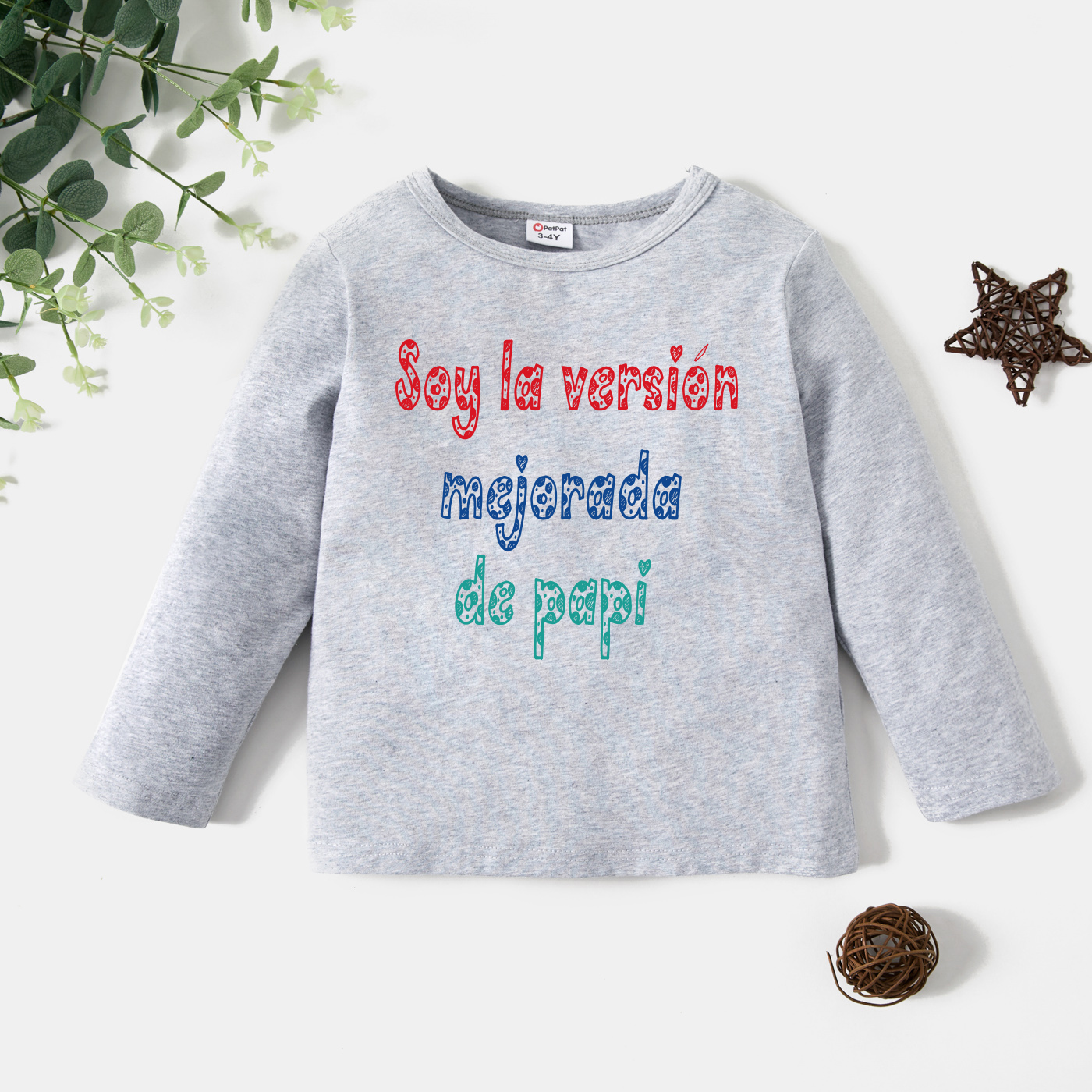 

Toddler Boy Graphic Letter Print Long-sleeve Tee
