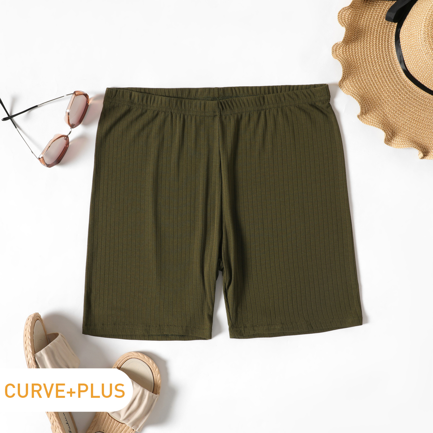 

Women Plus Size Casual High Waist Shorts