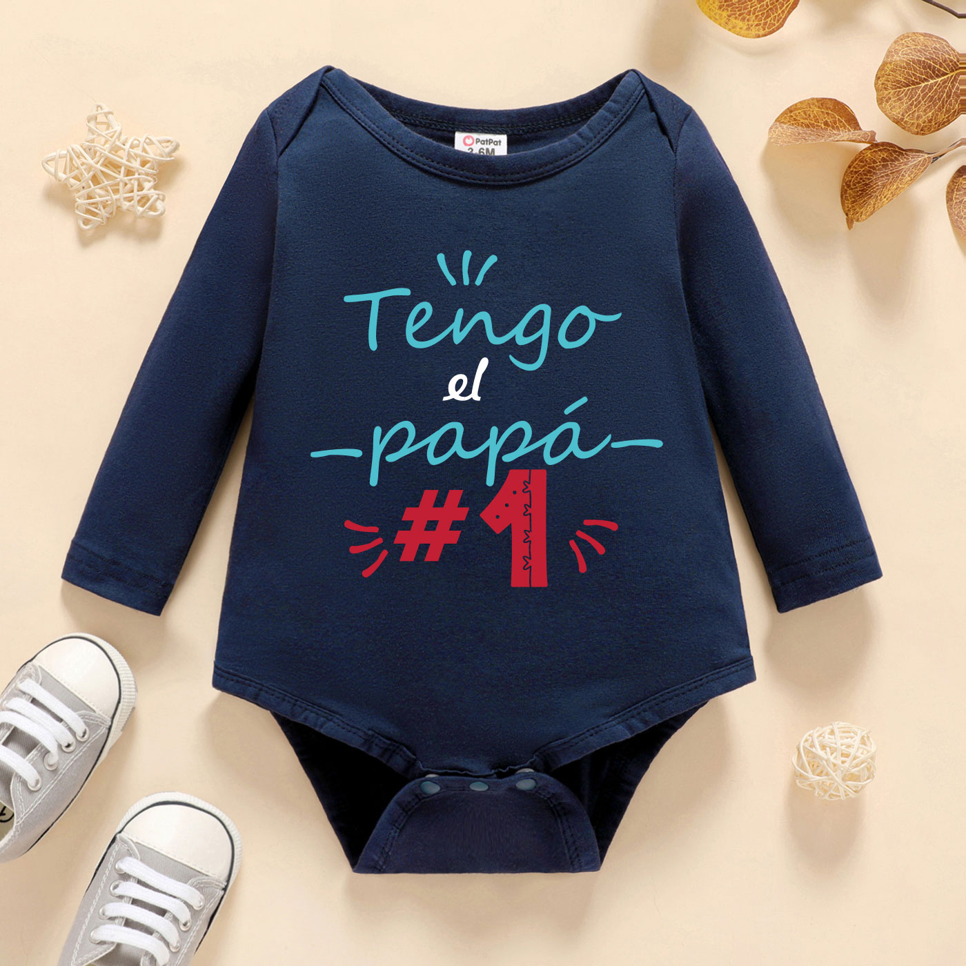 

Baby Boy Graphic Letter & Number Print Long-sleeve Romper