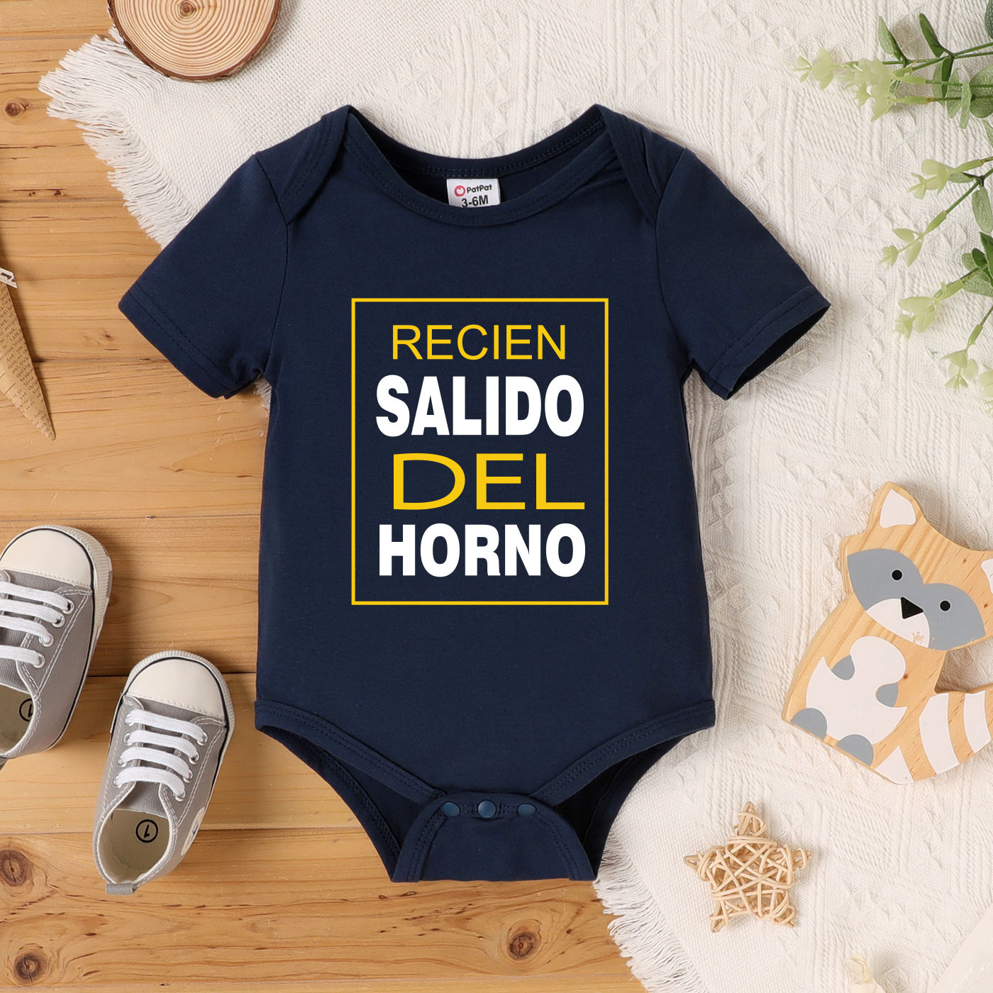 

Baby Boy Graphic Letter Print Short-sleeve Romper