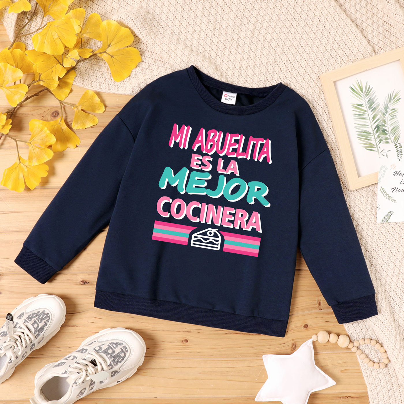 

Kids Girl Graphic Letter Print Long-sleeve Pullover